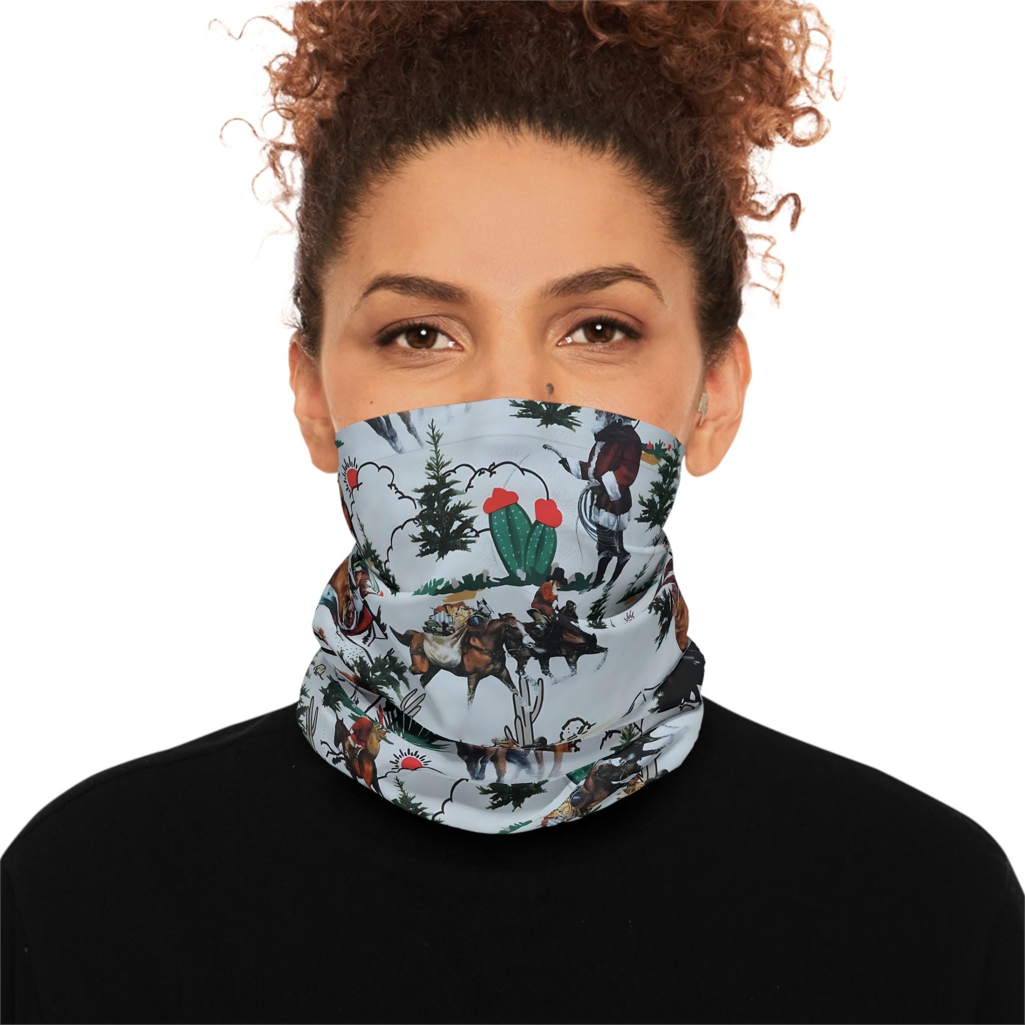 Cowboy Santa Christmas Neck Gaiter, Western Neckerchief for Men & Women -Razels