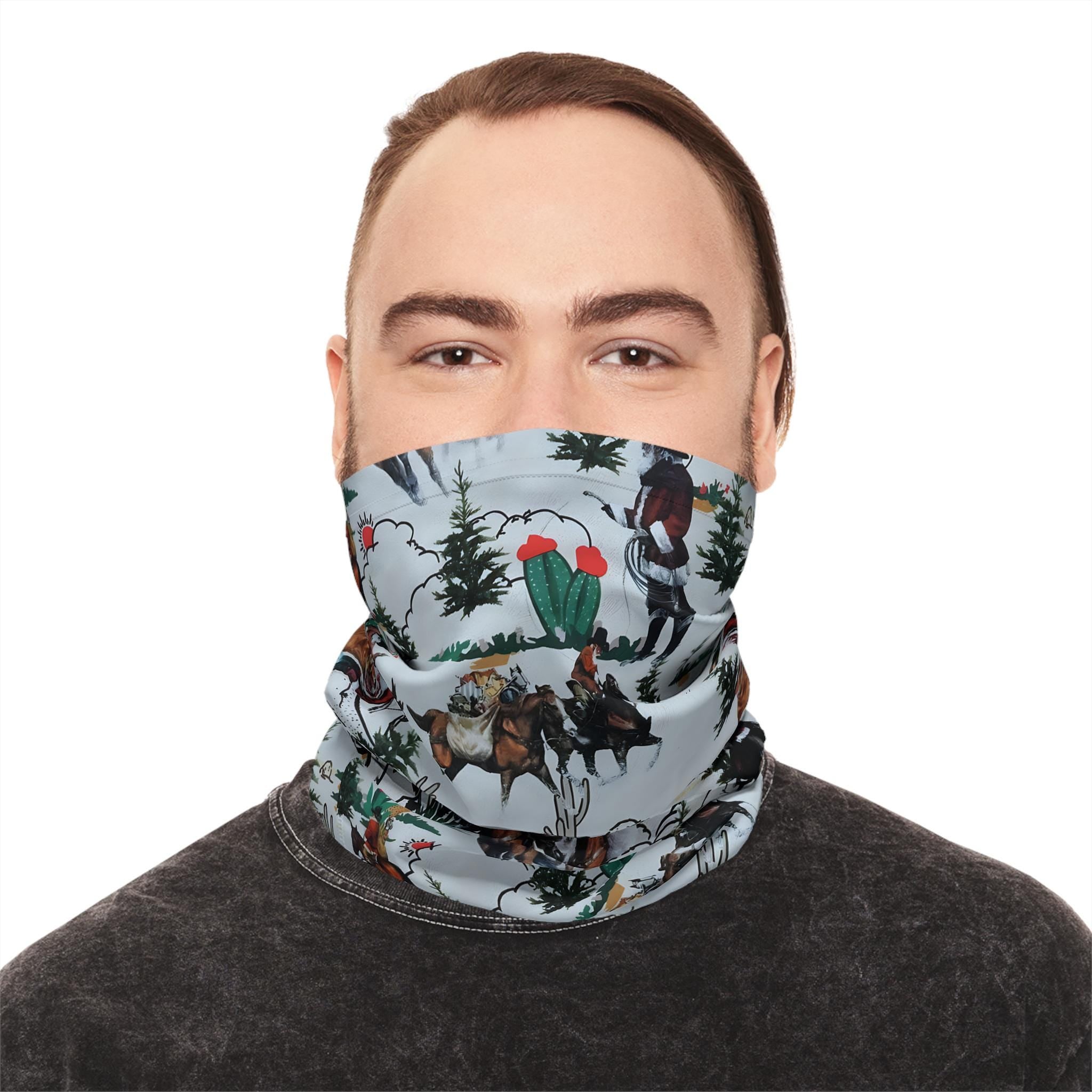 Cowboy Santa Christmas Neck Gaiter, Western Neckerchief for Men & Women -Razels