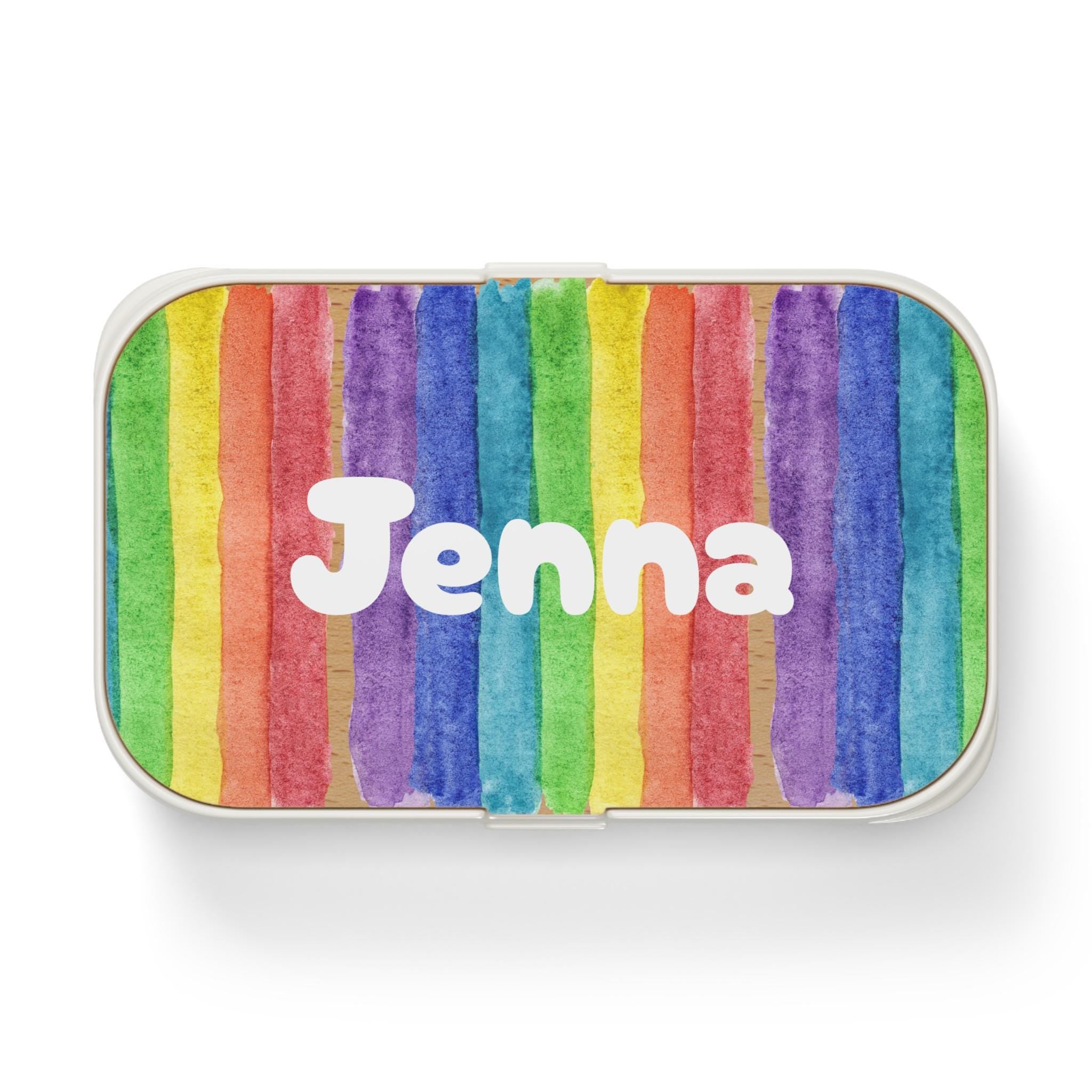Personalized Rainbow Bento Box, Custom Kids Lunch Container, Back to School