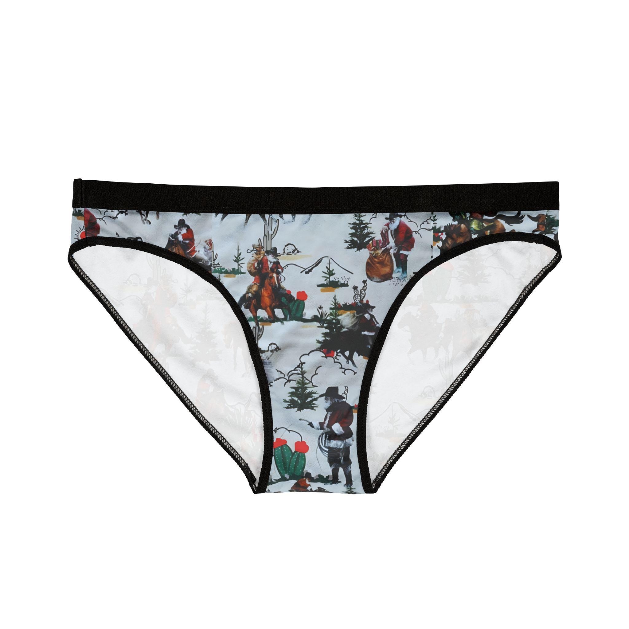 Cowboy Santa Christmas Underwear, Festive Women's Holiday Lingerie, Western Christmas Gift -Razels