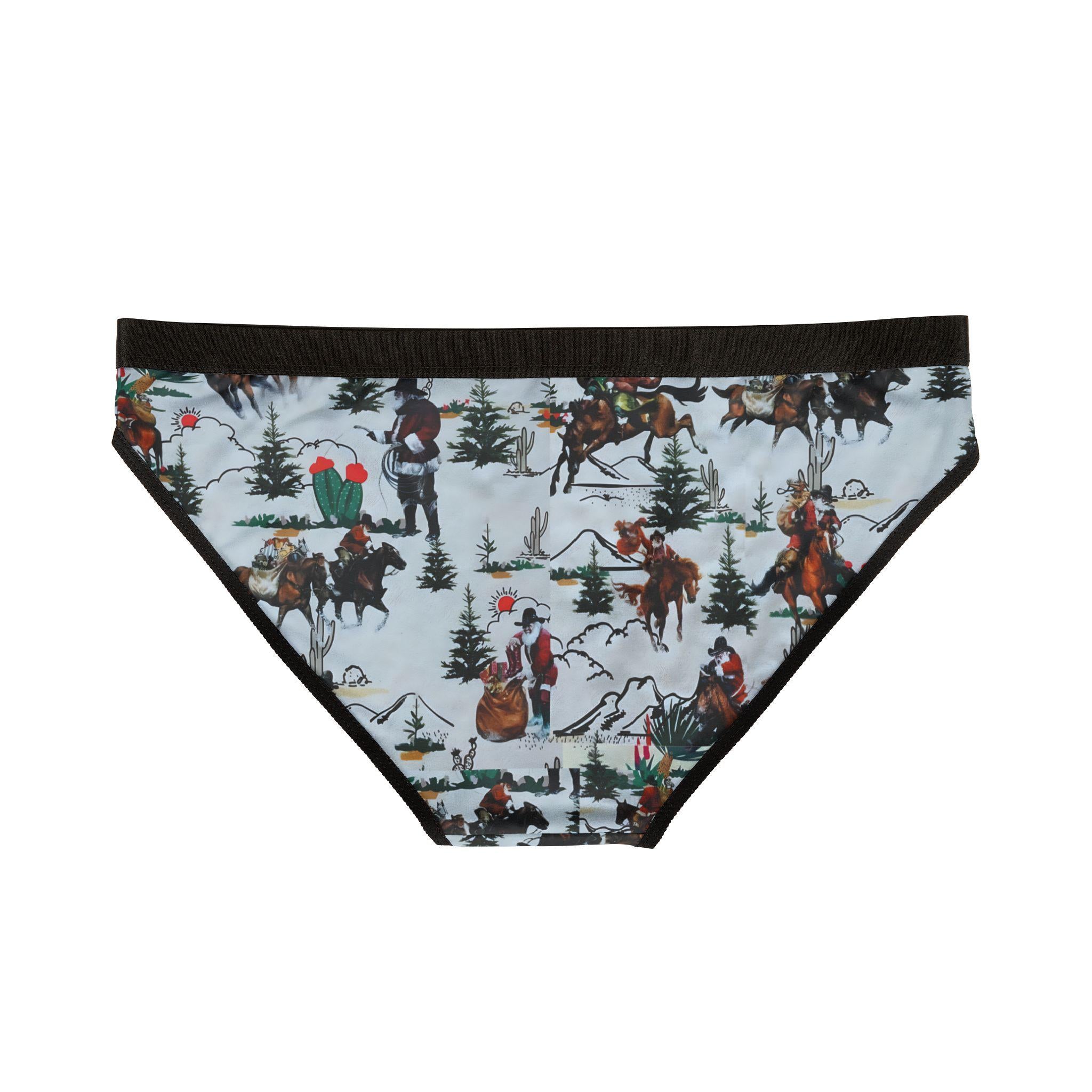 Cowboy Santa Christmas Underwear, Festive Women's Holiday Lingerie, Western Christmas Gift -Razels