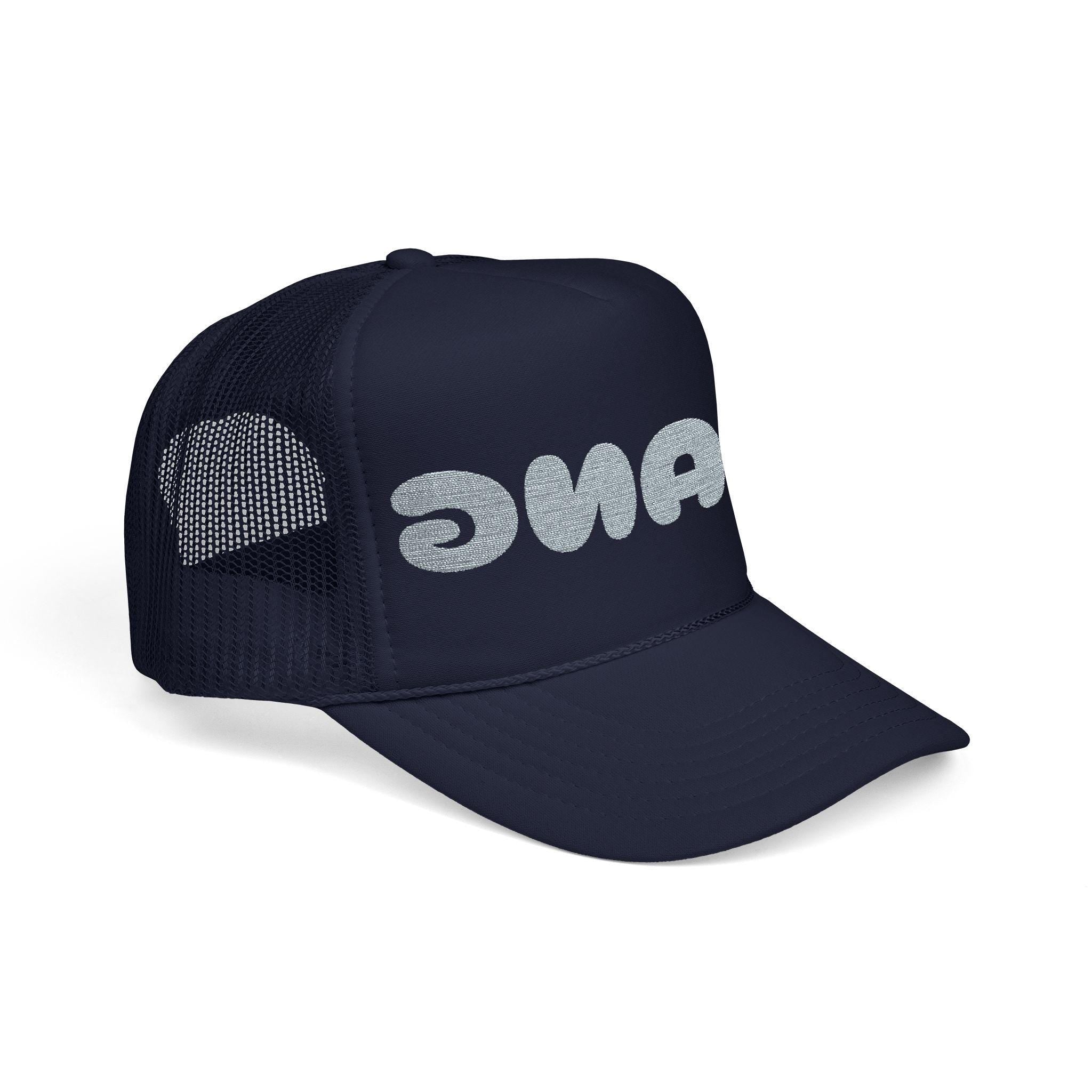 Backwards DANG Trucker Hat, Mirror-Readable Embroidered Foam Cowgirl Cap -Razels