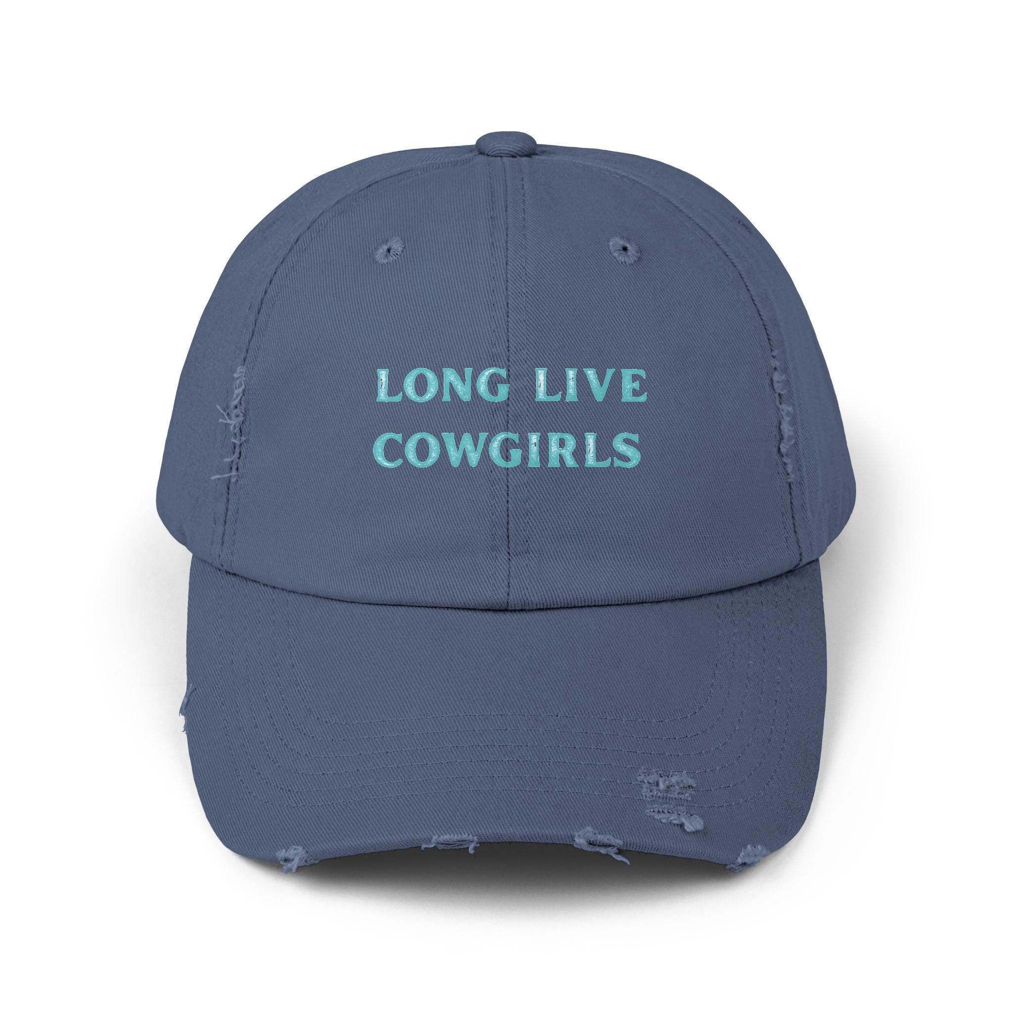 Long Live Cowgirls Hat Distressed Turquoise Western Baseball Cap, Vintage Cowgirl Trucker Rodeo Hat for Women -Razels