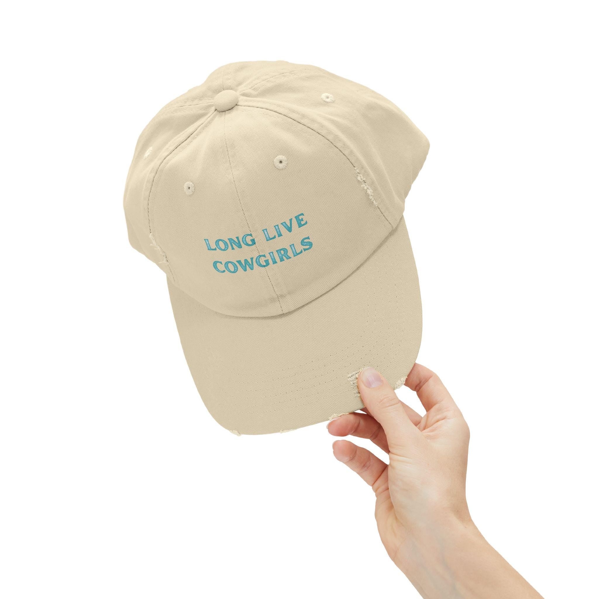 Long Live Cowgirls Hat Distressed Turquoise Western Baseball Cap, Vintage Cowgirl Trucker Rodeo Hat for Women -Razels
