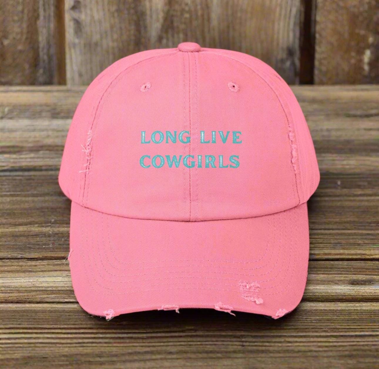 Long Live Cowgirls Hat Distressed Turquoise Western Baseball Cap, Vintage Cowgirl Trucker Rodeo Hat for Women -Razels