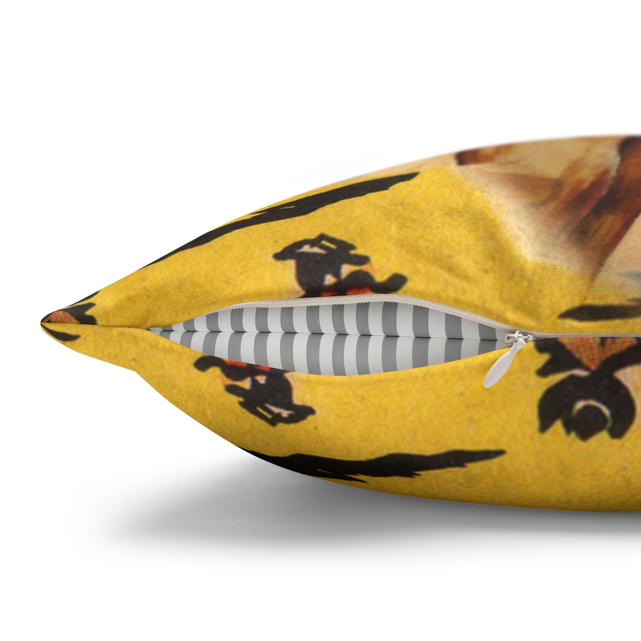 Vintage Cowboy Pillow Cover, Western Faux Suede Cushion Case, Rustic Cowboy Decor -Razels