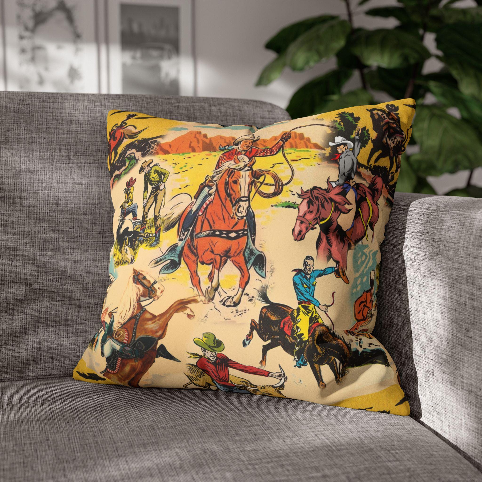 Western Cowboy Blanket , Velveteen Plush Throw -Razels