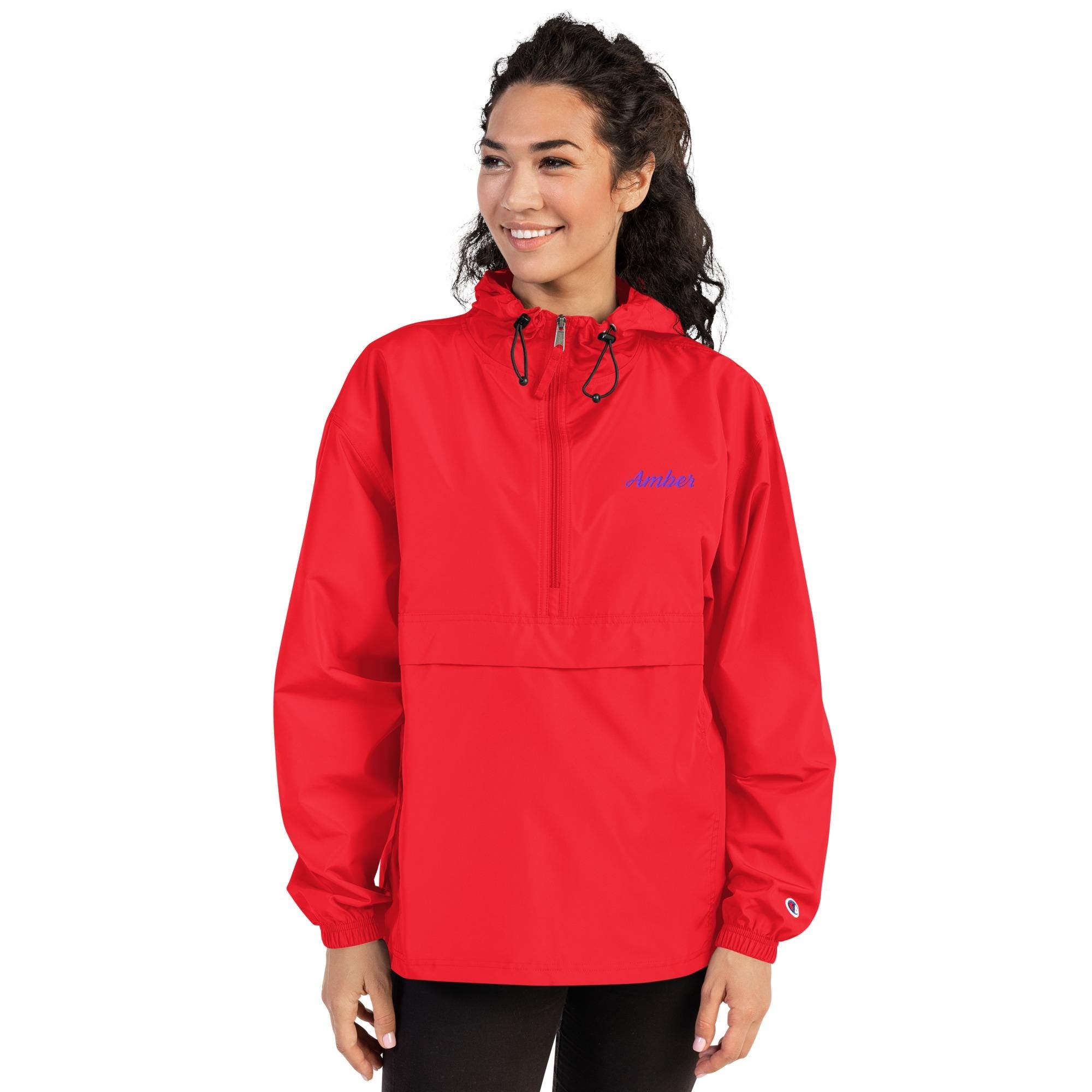 Custom Embroidered Champion Packable Jacket – Rain & Wind Pullover with Name or Logo | Team, Work, Business Outerwear