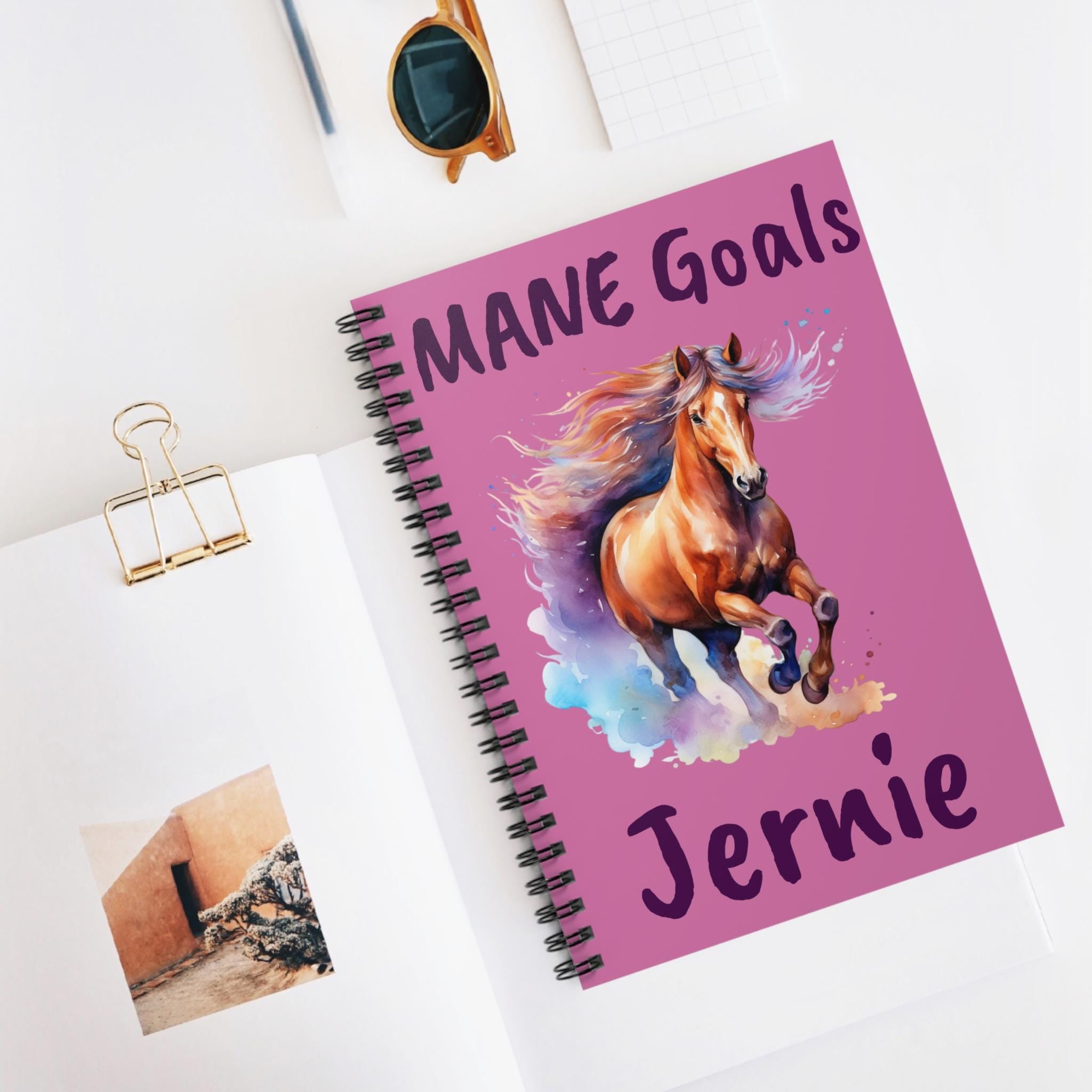 Mane Goals Spiral Notebook, Custom Horse Journal -Razels