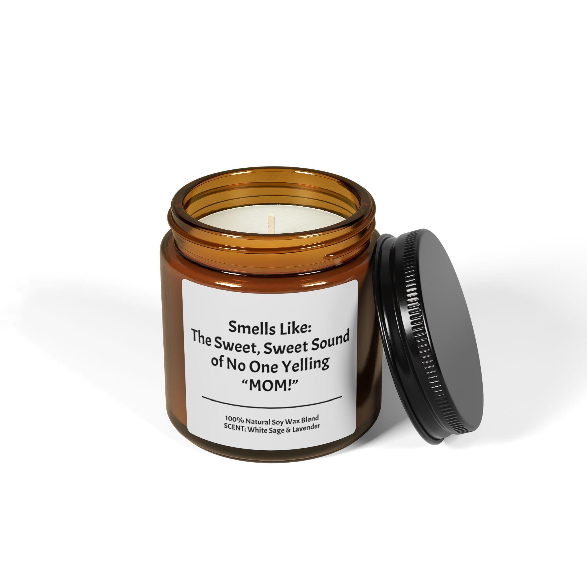 Smells Like: The Sweet, Sweet Sound of No One Yelling “MOM!”
✓ 100% natural soy wax blend
✓ Available in 4 oz (approx. 50 hr burn) or 8 oz (approx. 80 hr burn)
✓ Reusable amber glass jar
✓ Clean burning – toxin-free, phthalate-free, paraben-free
✓ Handmade in the USA
✓ FREE shipping on orders $35+