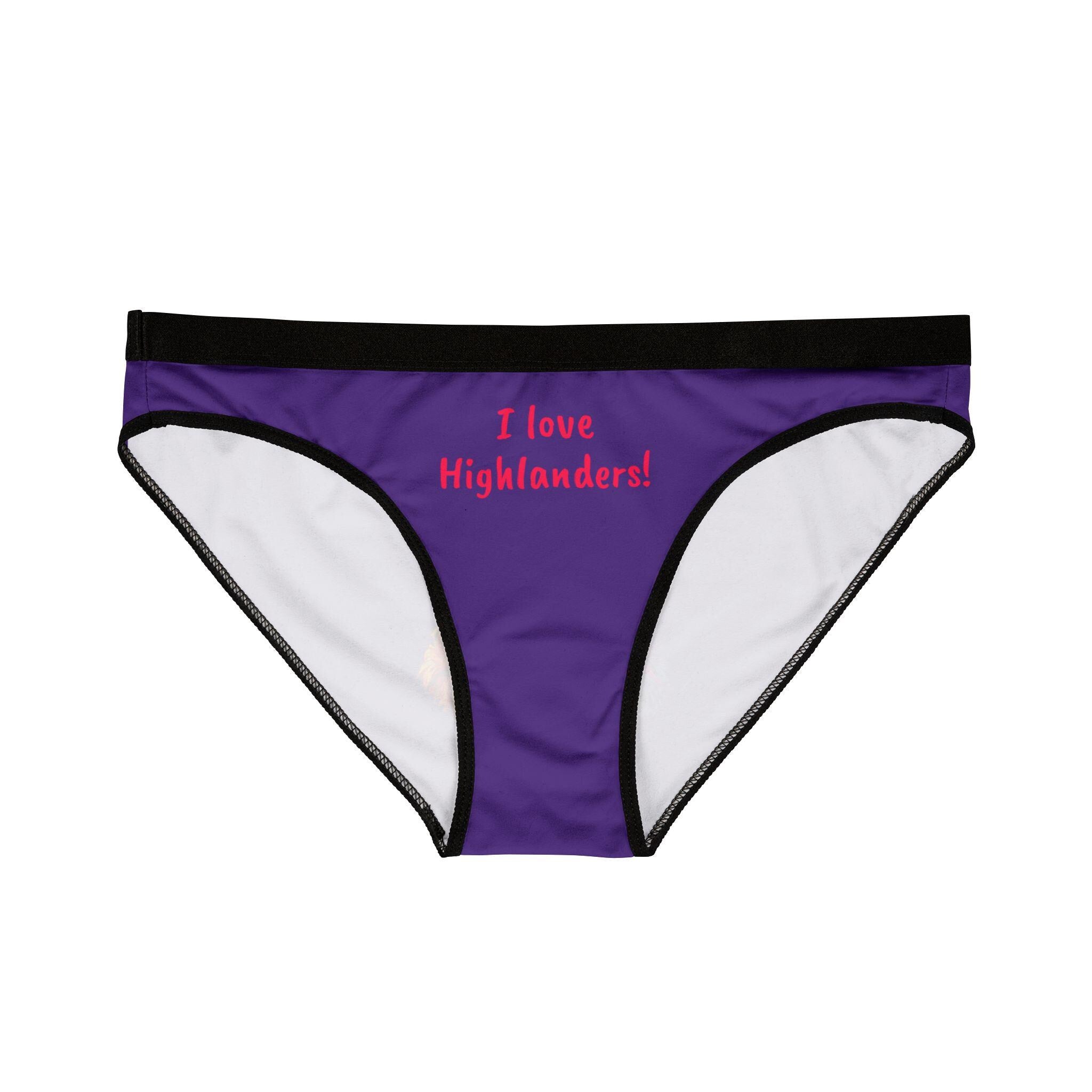 Custom Highland Cow Women's Underwear, Cute Lingerie Gift, Personalized Panties, Christmas Present, Cow Lover Undergarment, Funny Undies