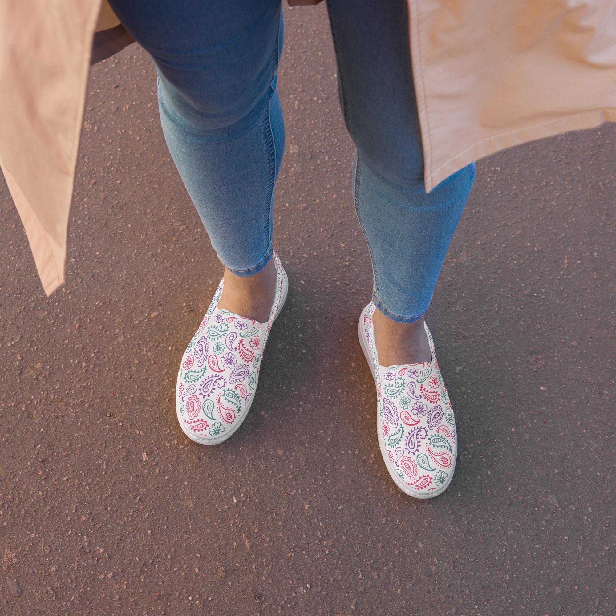Paisley Print Women’s Slip-On Shoes | Boho Western Comfort Kicks 💖🌵
Sweet, swirly, and full of flair—these women’s slip-on shoes are covered in a dreamy paisley print in pink, purple, and turquoise. A little Western, a little boho, and a whole lot of personality, these kicks are perfect for dressing up denim or adding pop to a casual outfit.
FREE SHIPPING
✓ Vibrant paisley print in pink, purple & turquoise
✓ Elastic side accents for easy on/off
✓ Printed, cut & handmade just for you