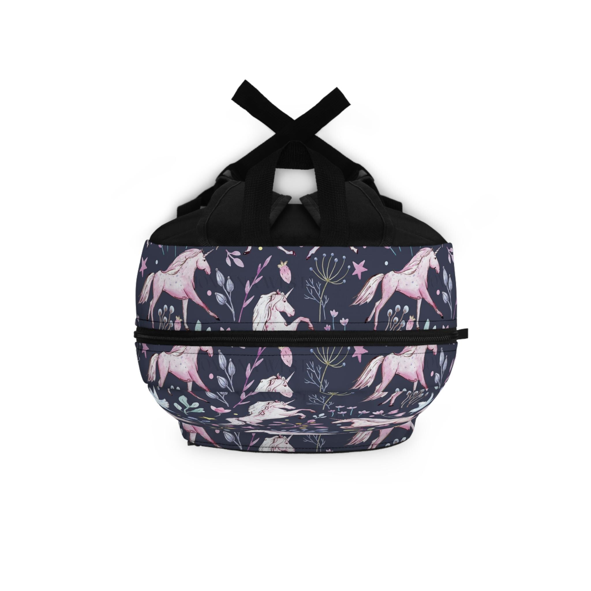 Personalized Unicorn Backpack for Girls, Custom Name Kids Bag Unicorns & Flowers -Razels