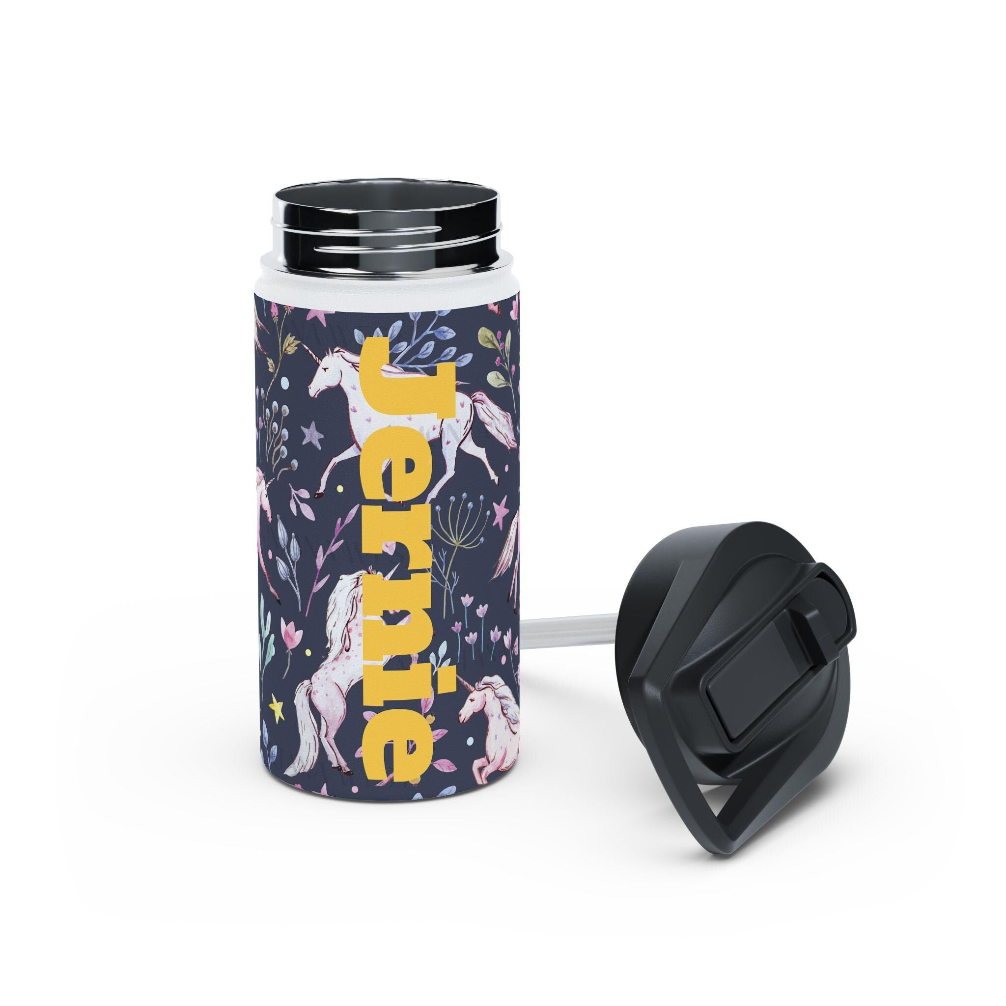 Custom Unicorn Stainless Steel Water Bottle, Personalized Kids Water Bottle -Razels