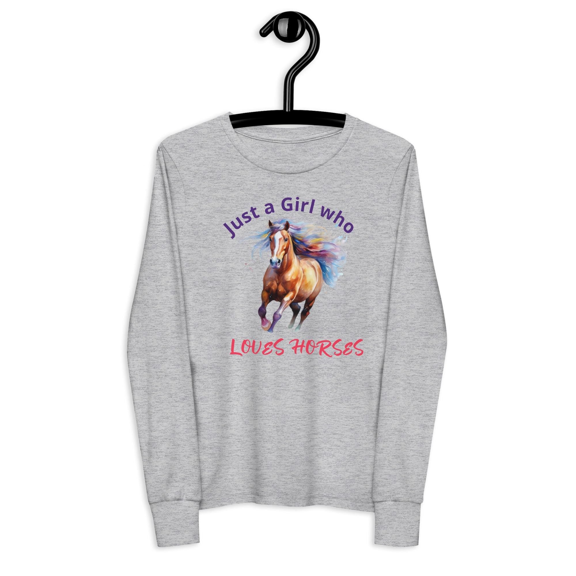 Just a Girl Who LOVES HORSES , Personalized Long Sleeve Tee for Horse-Loving Kids -Razels