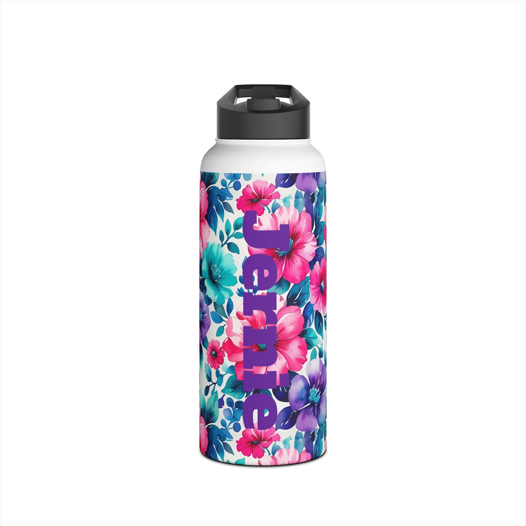 Personalized Flower Stainless Steel Water Bottle, Custom Kids Water Bottle -Razels