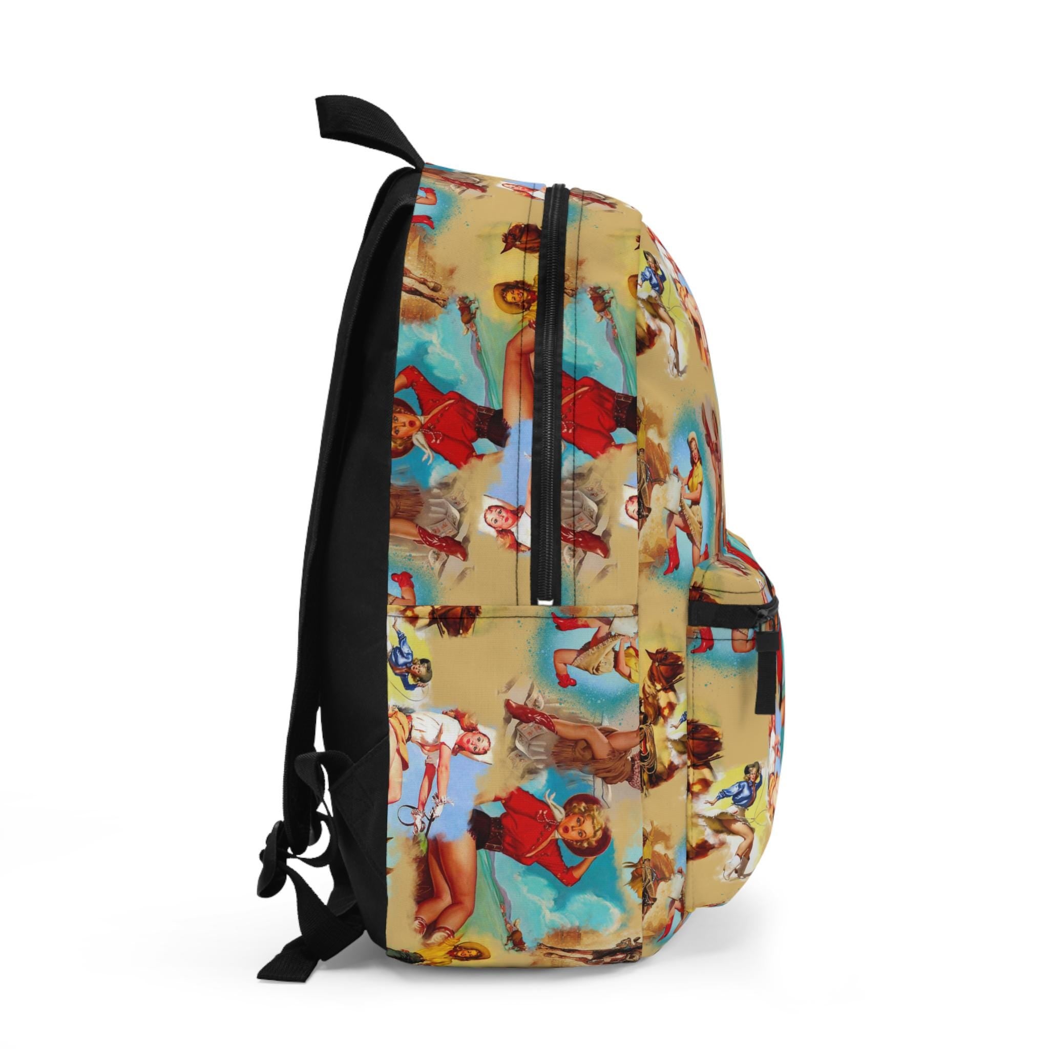 🎒 Vintage Cowgirl Backpack – Retro Western Vibes!
Customizable Cowgirl Print | Western School Bag | Personalized or Blank
Add a name or initials, or keep it blank for that classic vintage look.
It’s lightweight but tough—ready for books, boots, or weekend getaways.
✓ Roomy interior
✓ Adjustable shoulder straps for all-day comfort
✓ Made from strong yet lightweight spun polyester
✓ Inner name tag + secure zippered compartments
✓ Optional personalization with name or initials