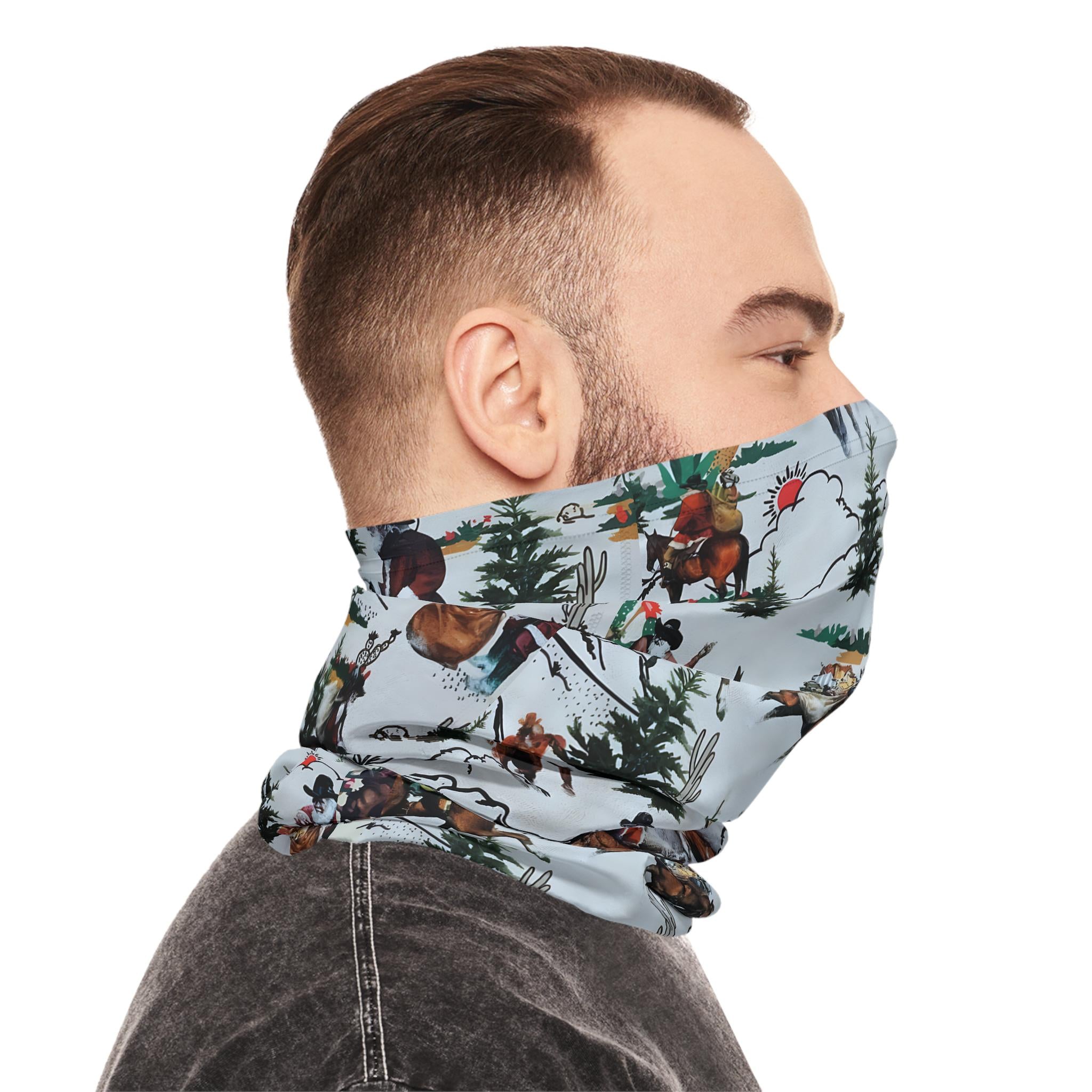 Cowboy Santa Christmas Neck Gaiter, Western Neckerchief for Men & Women -Razels