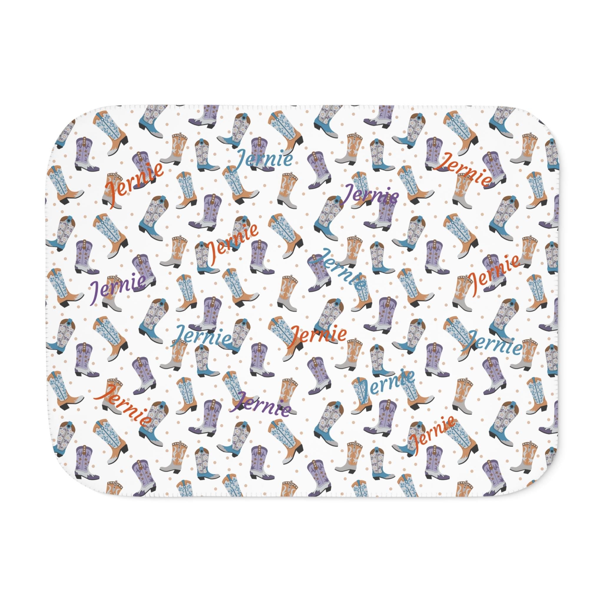 Personalized Cowboy Boot Blanket: Custom Western Sherpa Throw -Razels