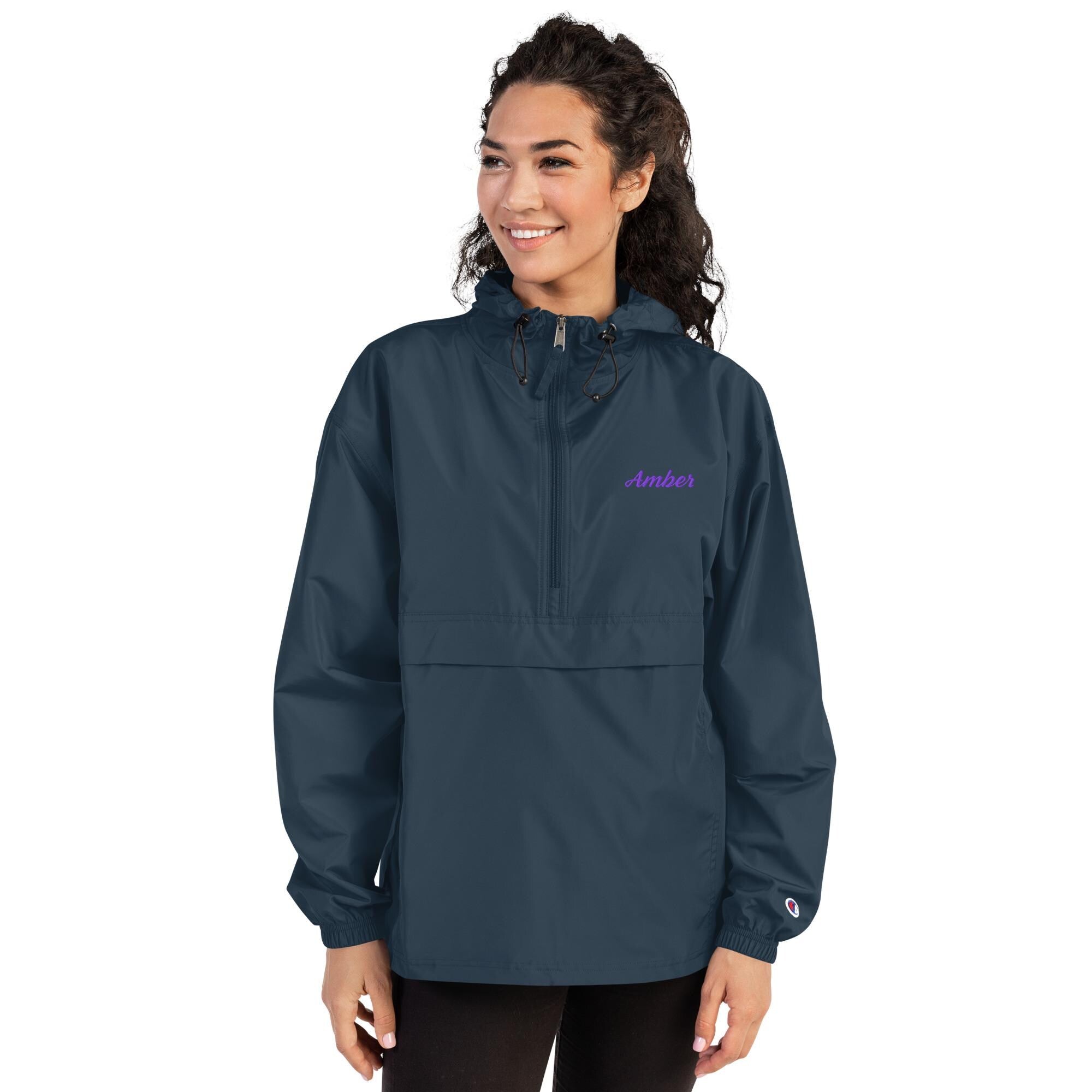 Custom Embroidered Champion Packable Jacket – Rain & Wind Pullover with Name or Logo | Team, Work, Business Outerwear
