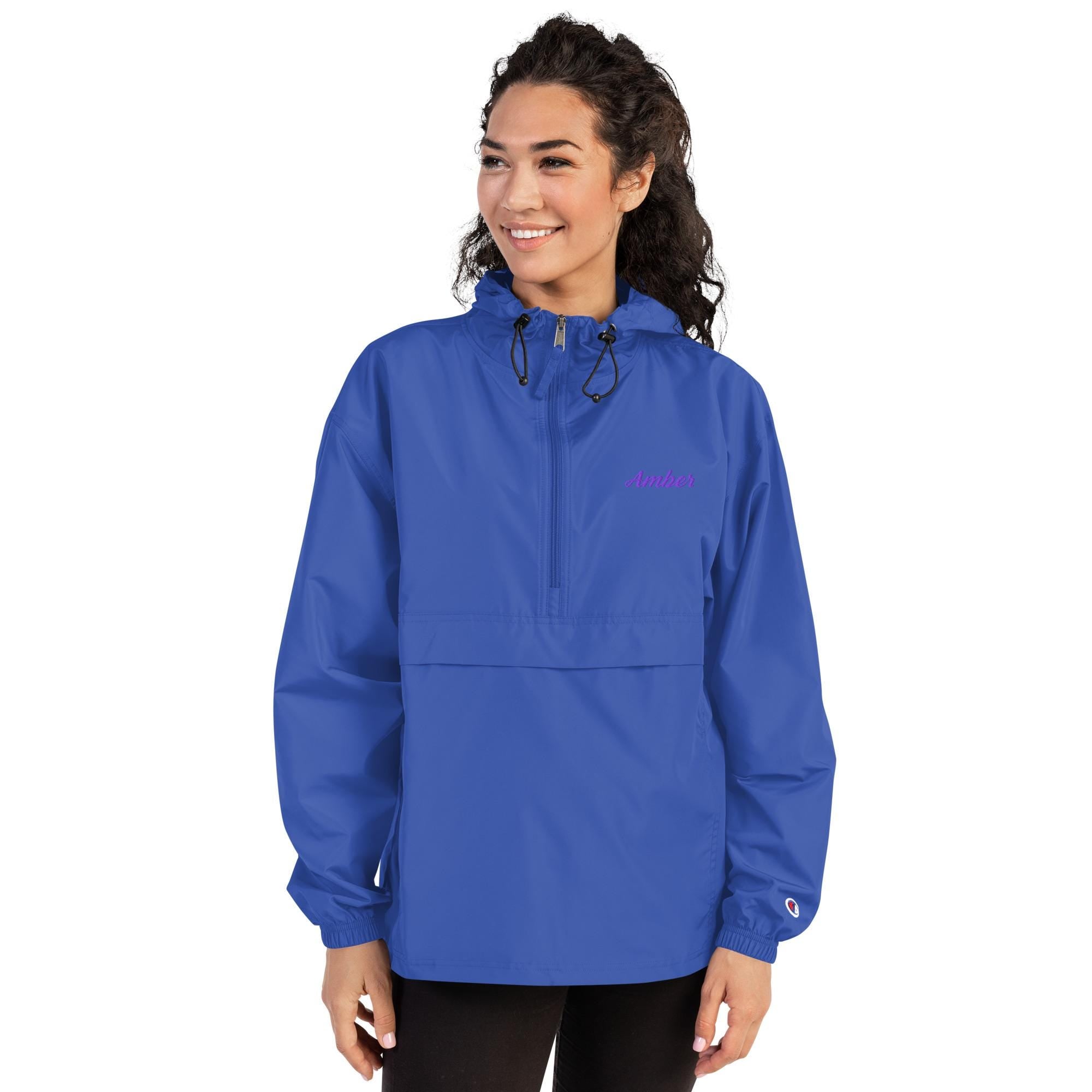 Custom Embroidered Champion Packable Jacket – Rain & Wind Pullover with Name or Logo | Team, Work, Business Outerwear