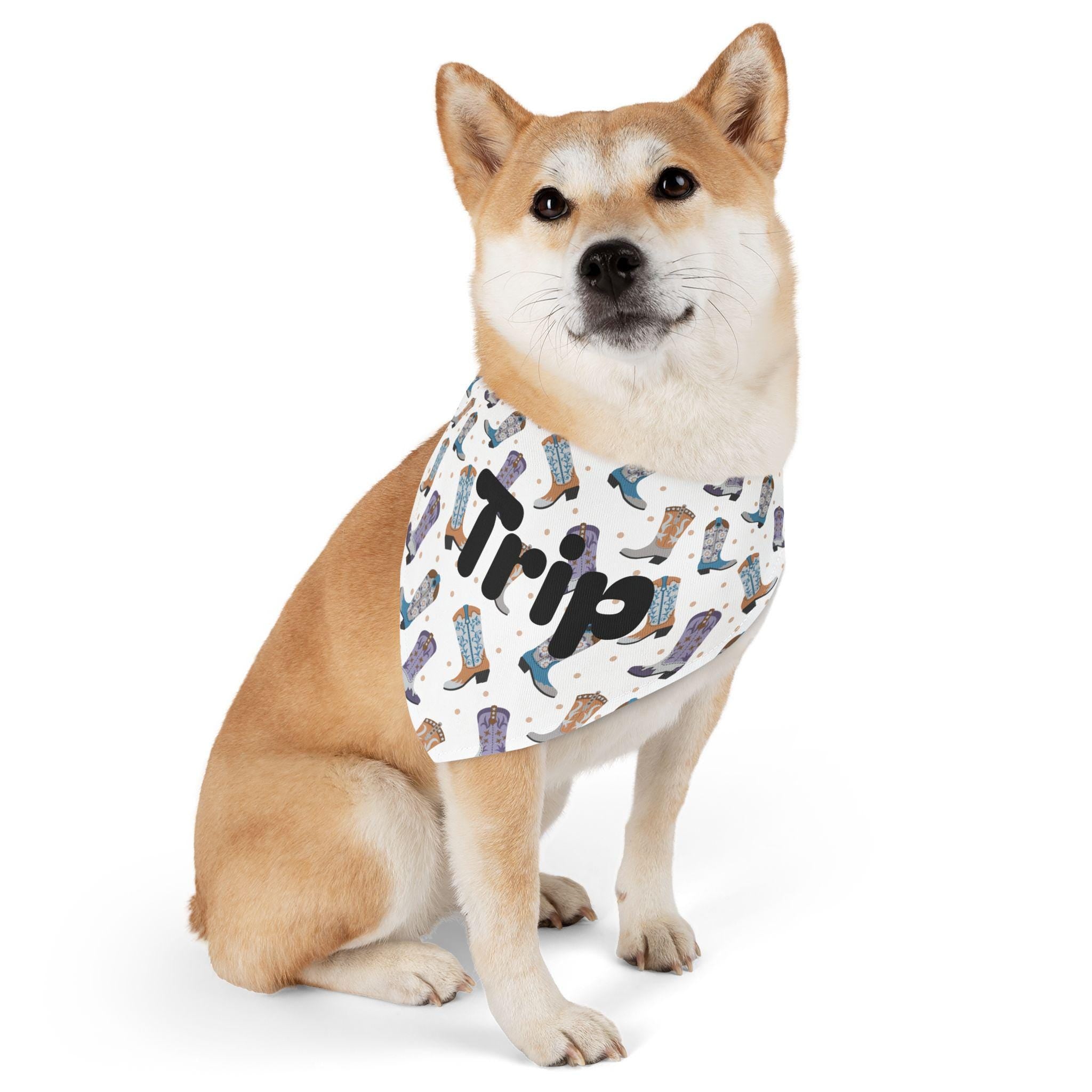 Personalized Cowboy Boot Pet Bandana Collar, Western Dog Accessory
