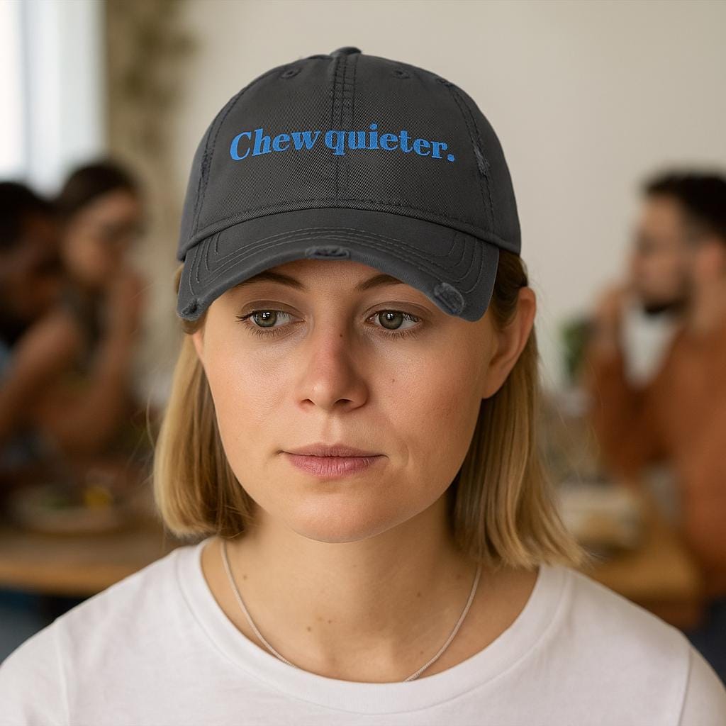 Embroidered Chew Quiter Distressed Hat, Unisex Baseball Cap,