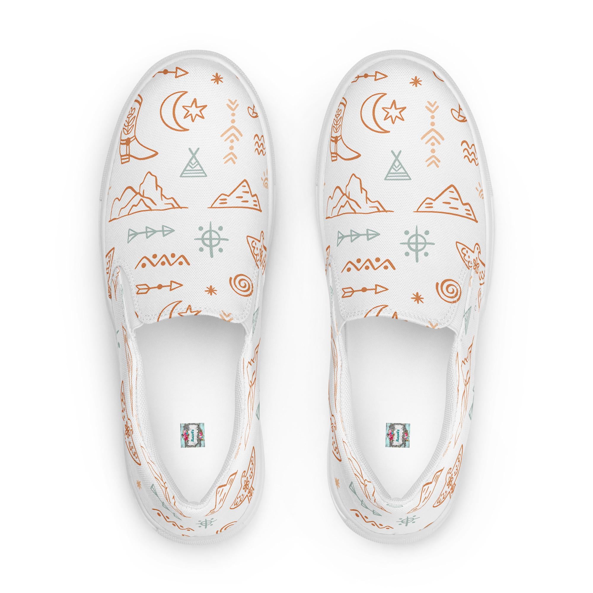 Western Print Women's Slip-On Shoes | Canvas Comfort Kicks