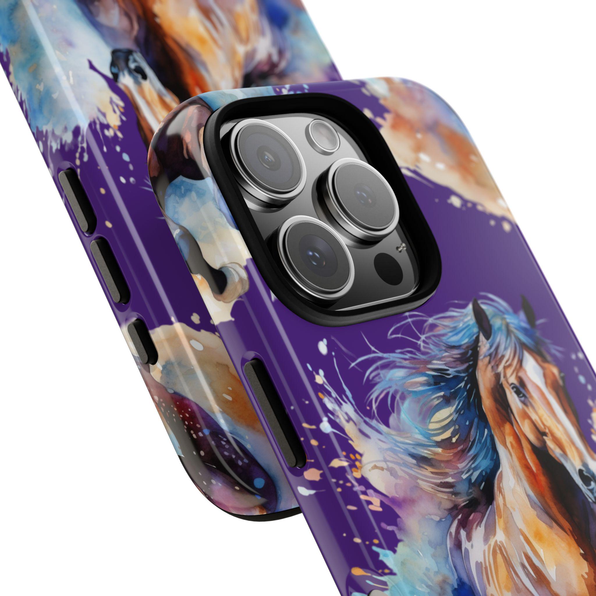 Horse Phone Case - Colorful Impact-Resistant UV Protected Cover for iPhone & Samsung Galaxy, Unique Horse Art Design -Razels