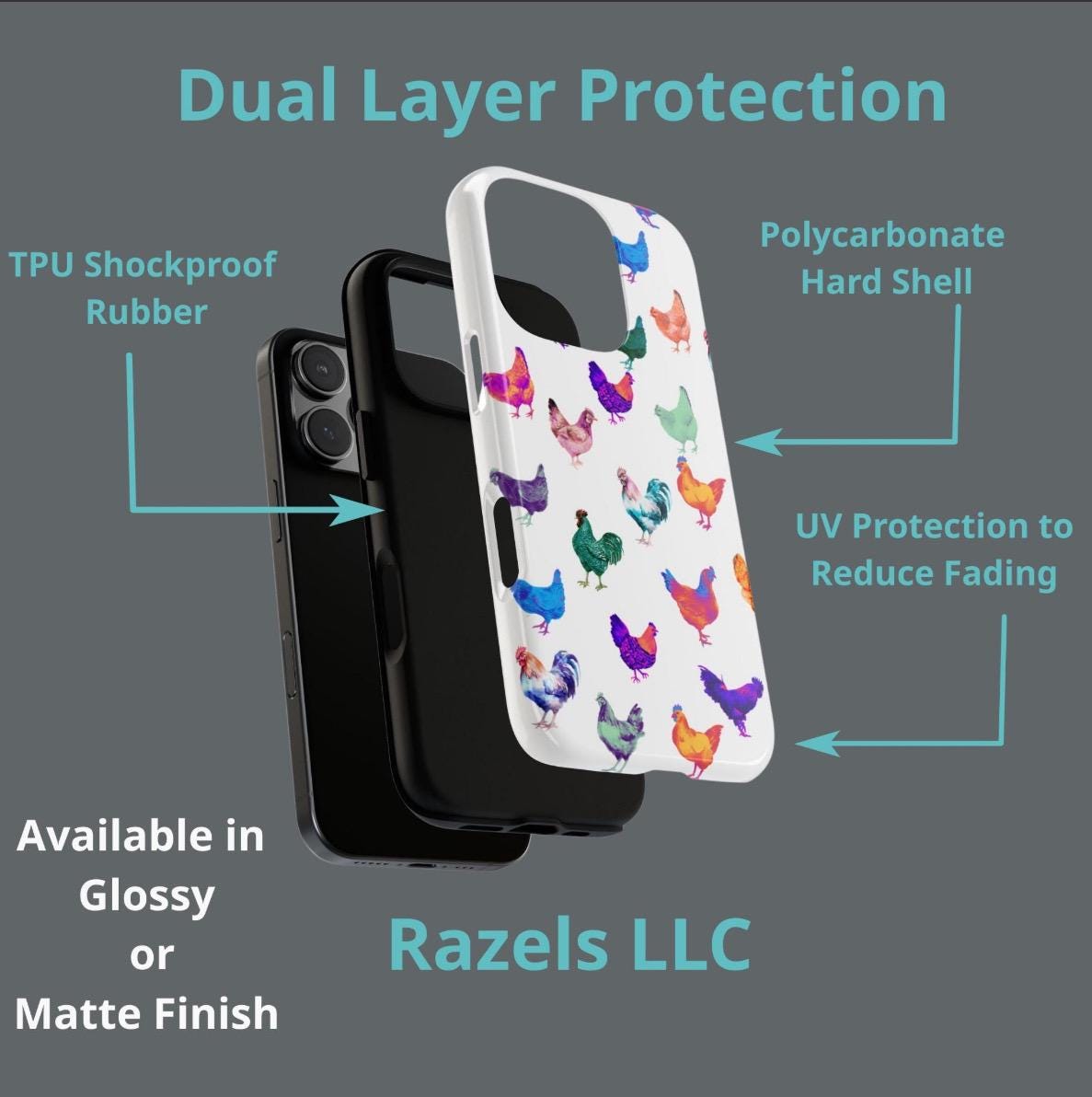 Horse Phone Case - Colorful Impact-Resistant UV Protected Cover for iPhone & Samsung Galaxy, Unique Horse Art Design -Razels