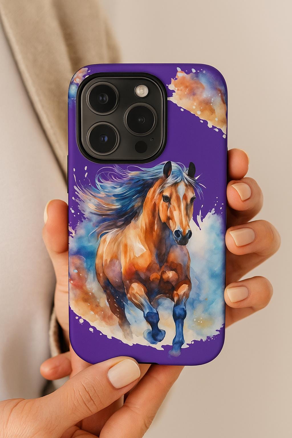 Horse Phone Case - Colorful Impact-Resistant UV Protected Cover for iPhone & Samsung Galaxy, Unique Horse Art Design -Razels