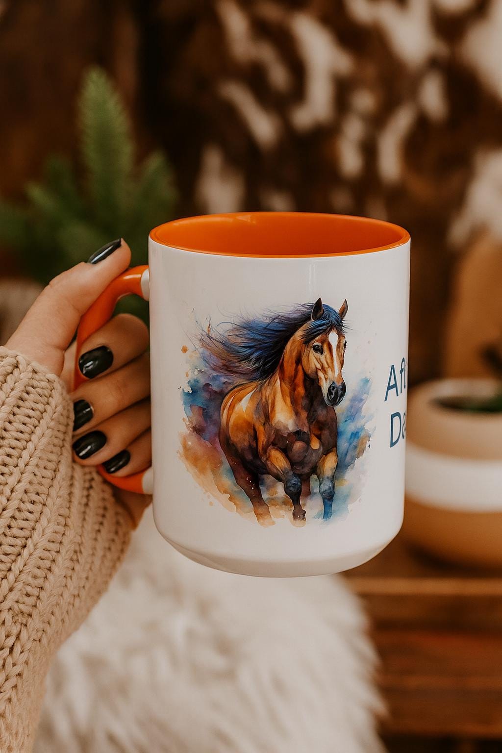 🐴 Personalized Horse Coffee Mug | Custom Name Mug for Horse Lovers & Cowgirls
Start your mornings with a splash of color—and a dash of equine charm! This personalized horse mug features our watercolor horse artwork and your custom name printed front and center. With a vibrant colored interior and matching handle, it’s the perfect way to sip in style ☕💕
