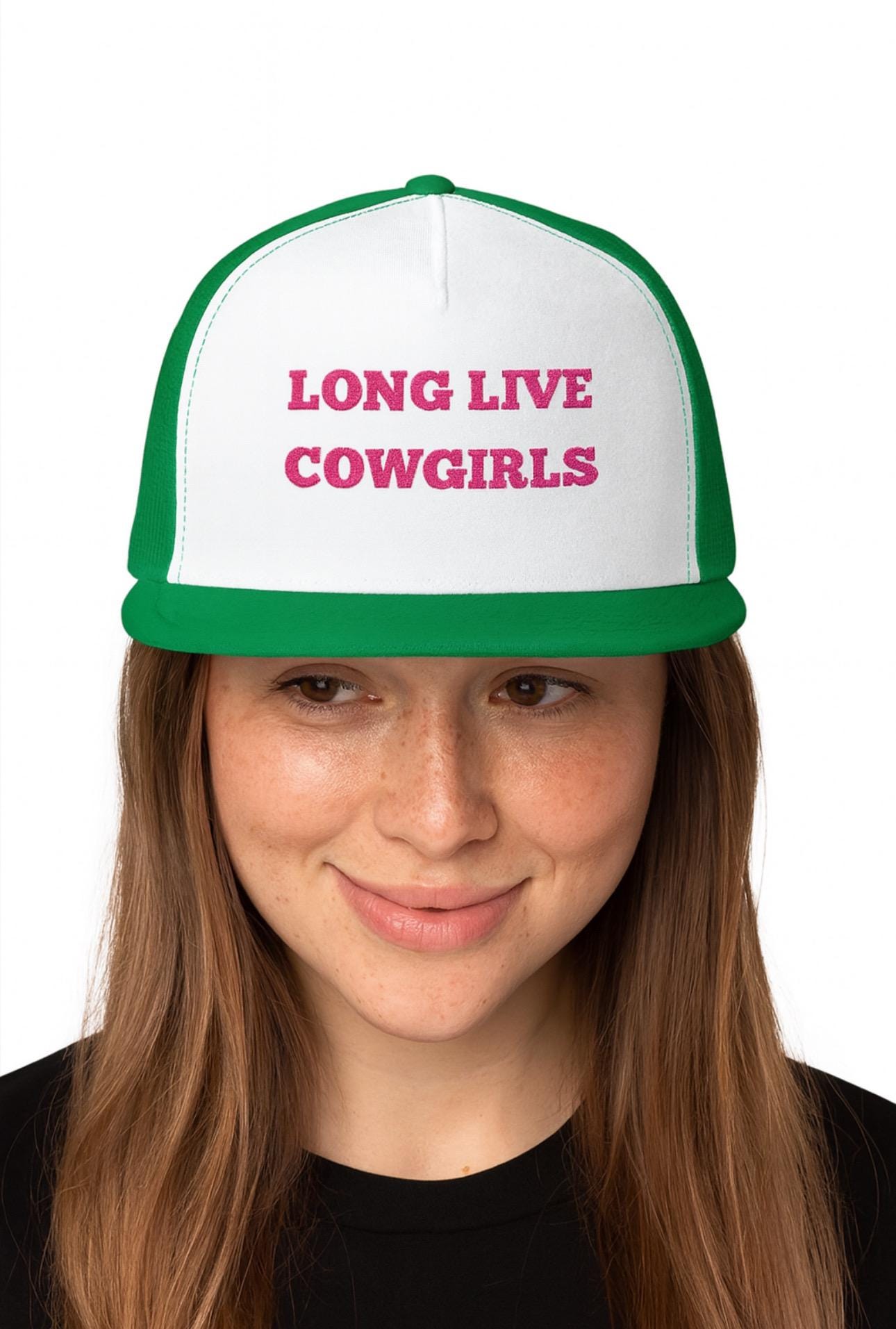 Long Live Cowgirls Trucker Hat - 5 Panel Western Cap, Retro Snapback for Rodeo & Country Concert Summer Outfit -Razels