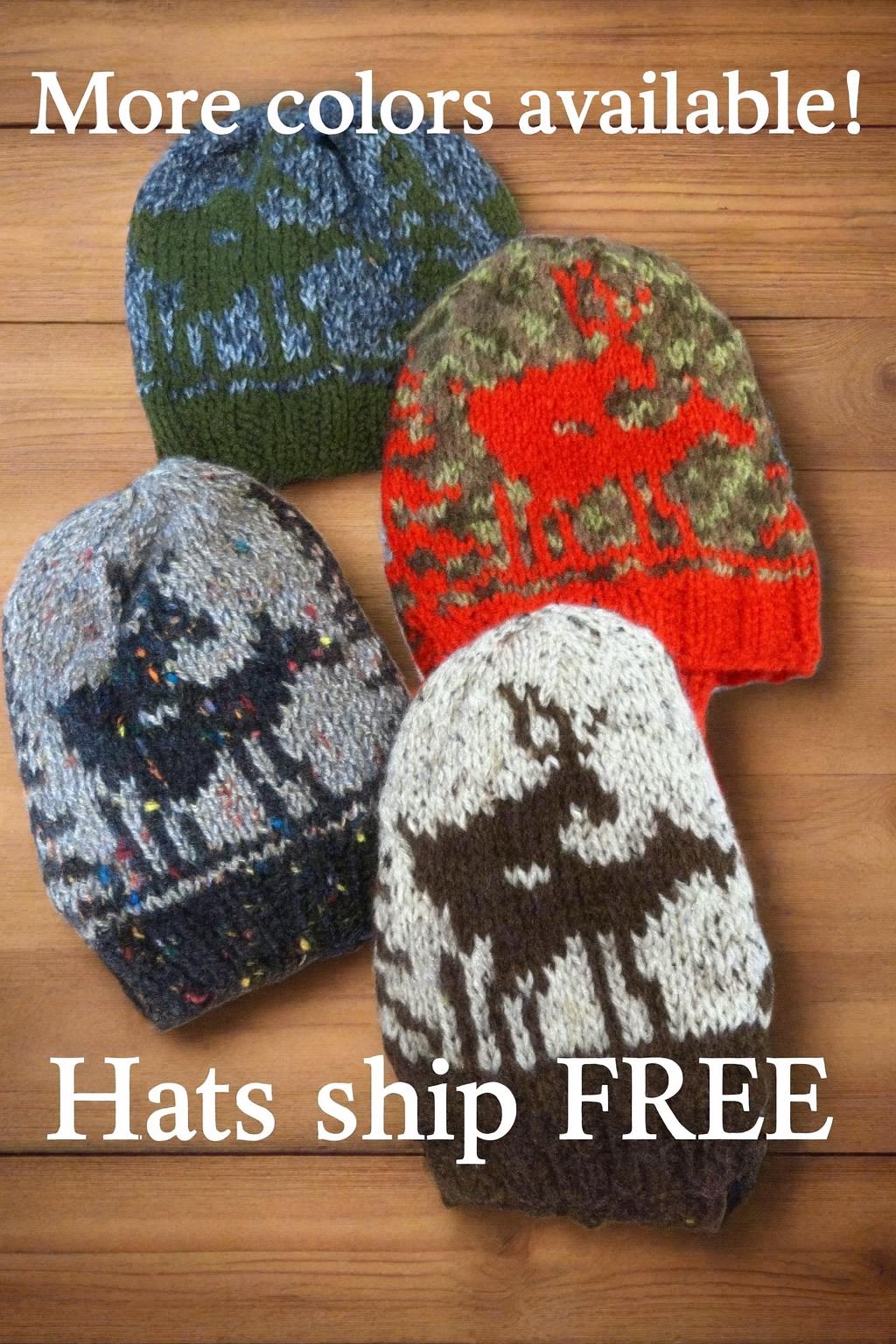 Hand-Knit Elk Hat: Outdoorsman Gift for Deer Hunters -Razels