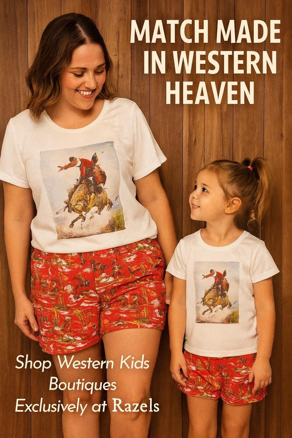 Girls Cowgirl Outfit, Cowboy Shorts -Razels