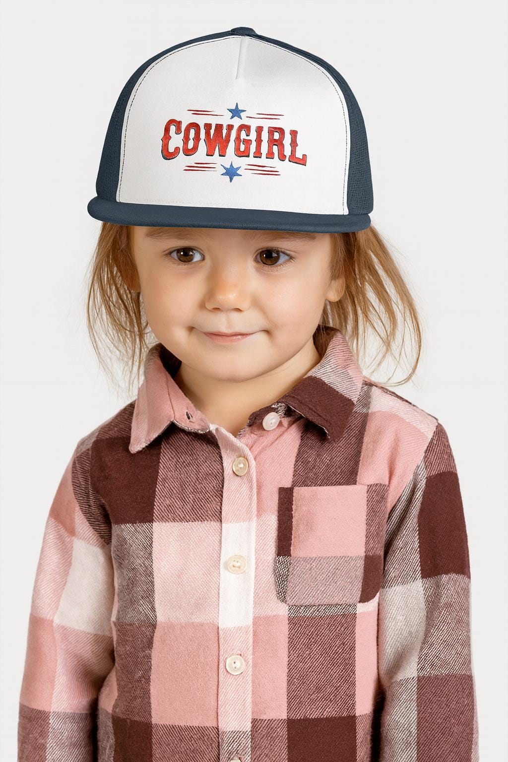 Add a bold pop of Western charm to your summer with this trendy cowgirl trucker cap! Whether you're headed to a rodeo, BBQ, beach day, or just kicking back with friends, this 5-panel hat brings retro style and comfort in one cool package.
✅ Structured five-panel design with flat bill
✅ Breathable mesh back for warm weather comfort
✅ Adjustable snapback closure for a custom fit
✅ Made from a soft cotton/nylon/poly blend
✅ Embroidered "Cowgirl" design in red, white, and blue for