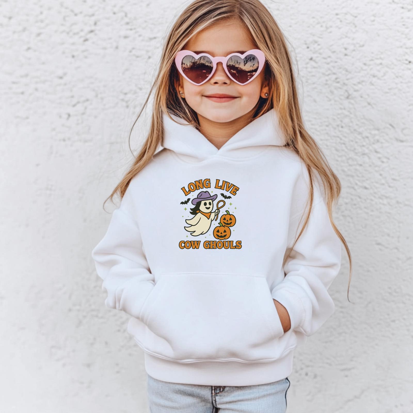 Long Live Cow Ghouls Kid Sweatshirt | Youth Halloween Hoodie -Razels