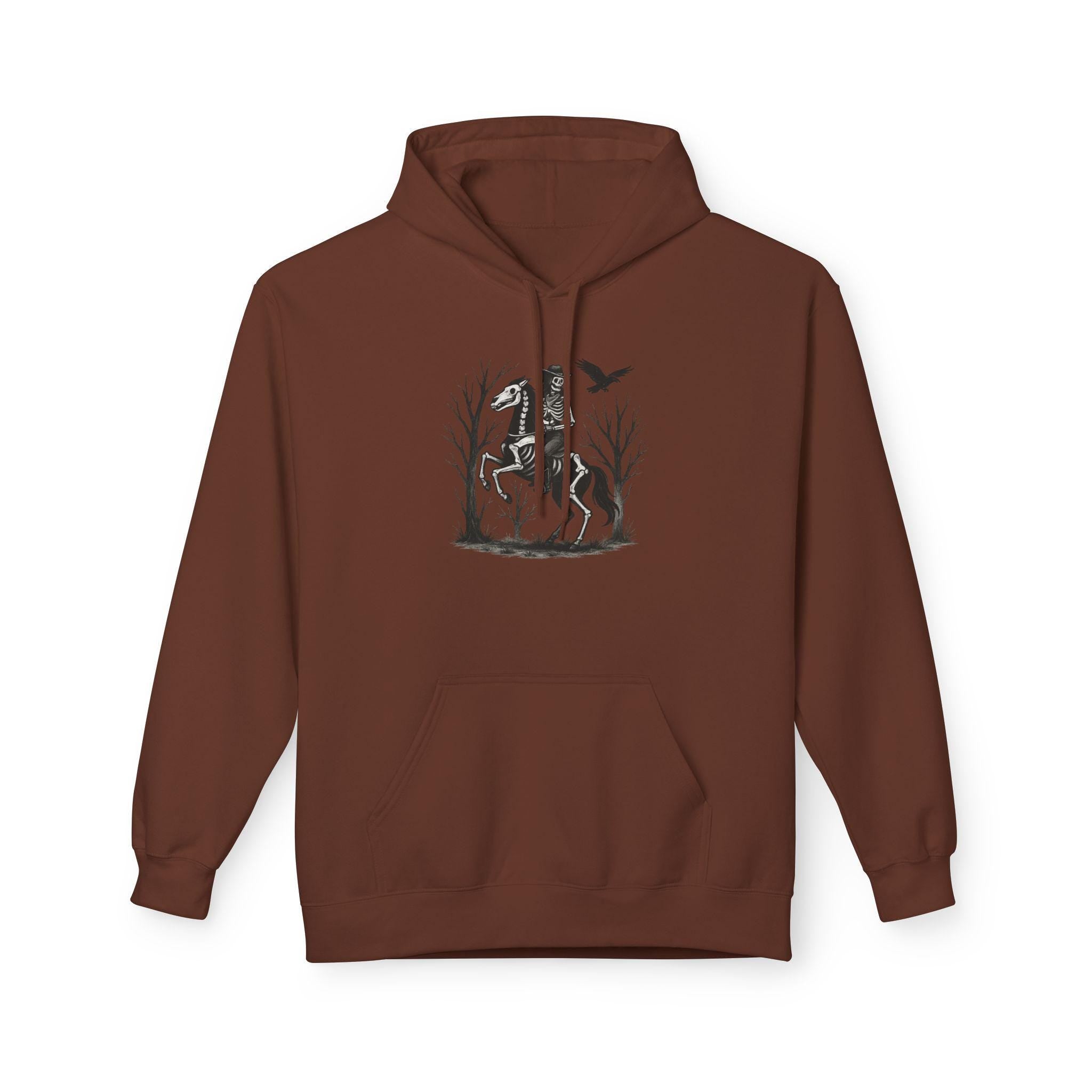 Skeleton Cowgirl Western Halloween Sweatshirt | Cozy Unisex Fall Hoodie | Spooky Horse Hoodie -Razels