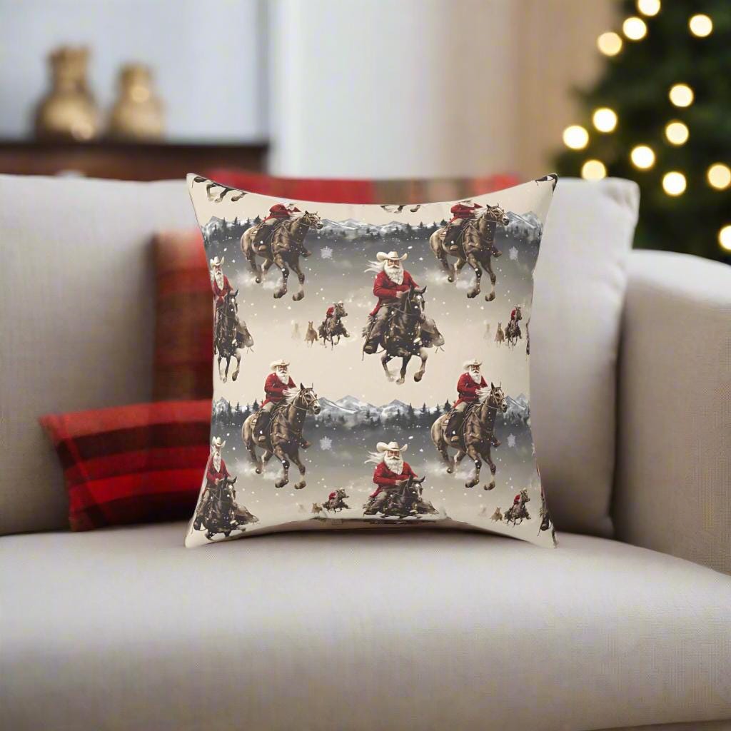 š
š Cowboy Santa Throw Pillow ā Western Christmas Style!
Holiday Home Decor | Santa on Horseback | Western Christmas Accent Pillow
Yeehaw, itās Christmas on the range! This festive throw pillow features Cowboy Santa in full gallop, riding his best horse and clearly in a holiday hurry. With bold Western flair and rich colors, itās the perfect accent for adding some cowboy charm to your holiday decor.