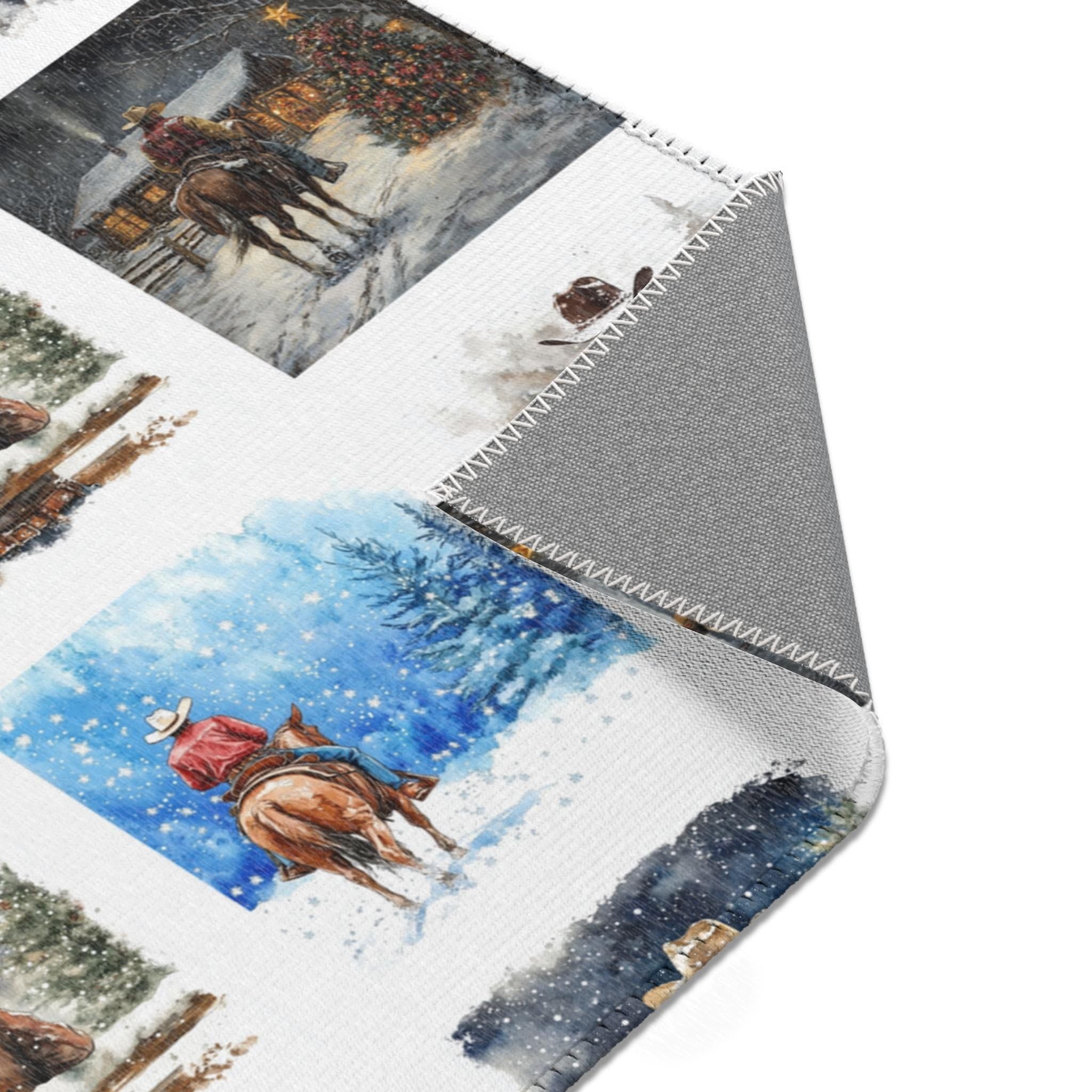 Cowboy Christmas Rug: Rustic Western Holiday Decor -Razels