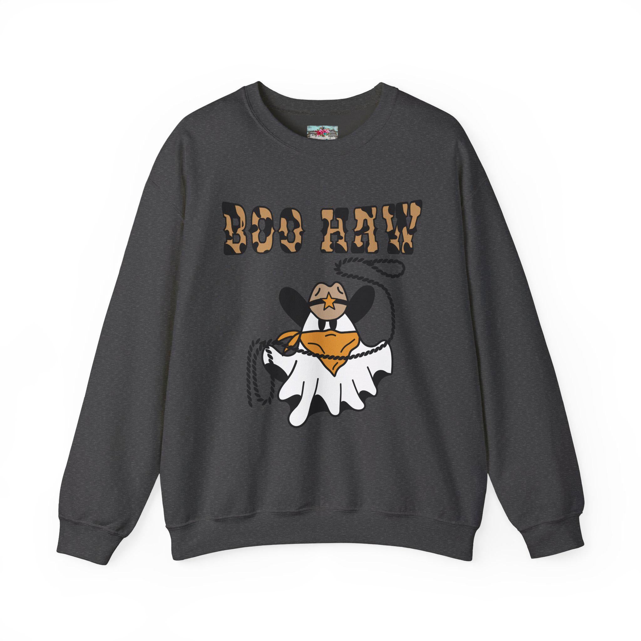 Spooky Cowgirl Ghost Sweatshirt: Western Boo Haw Halloween Fleece Crewneck -Razels