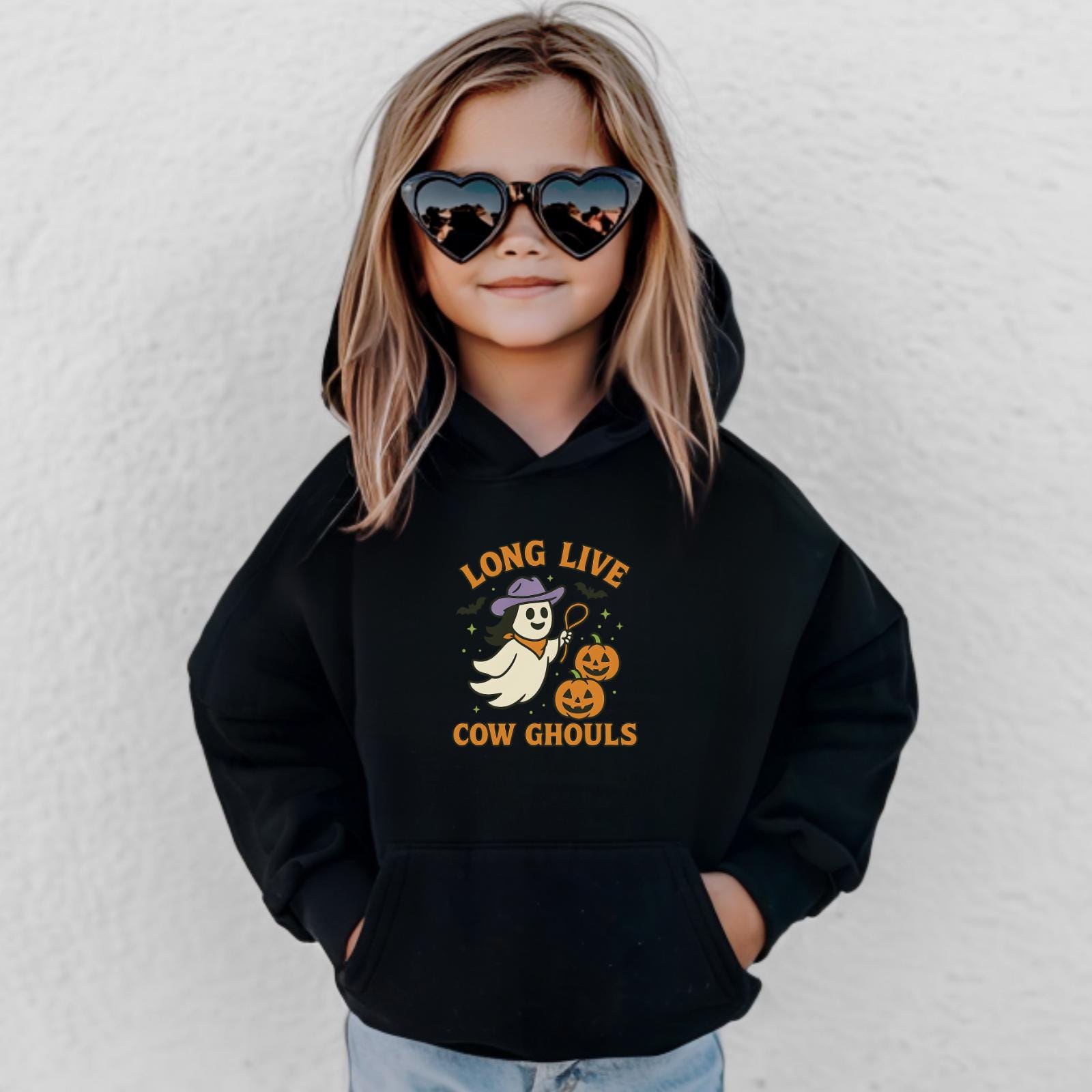 Long Live Cow Ghouls Kid Sweatshirt | Youth Halloween Hoodie -Razels