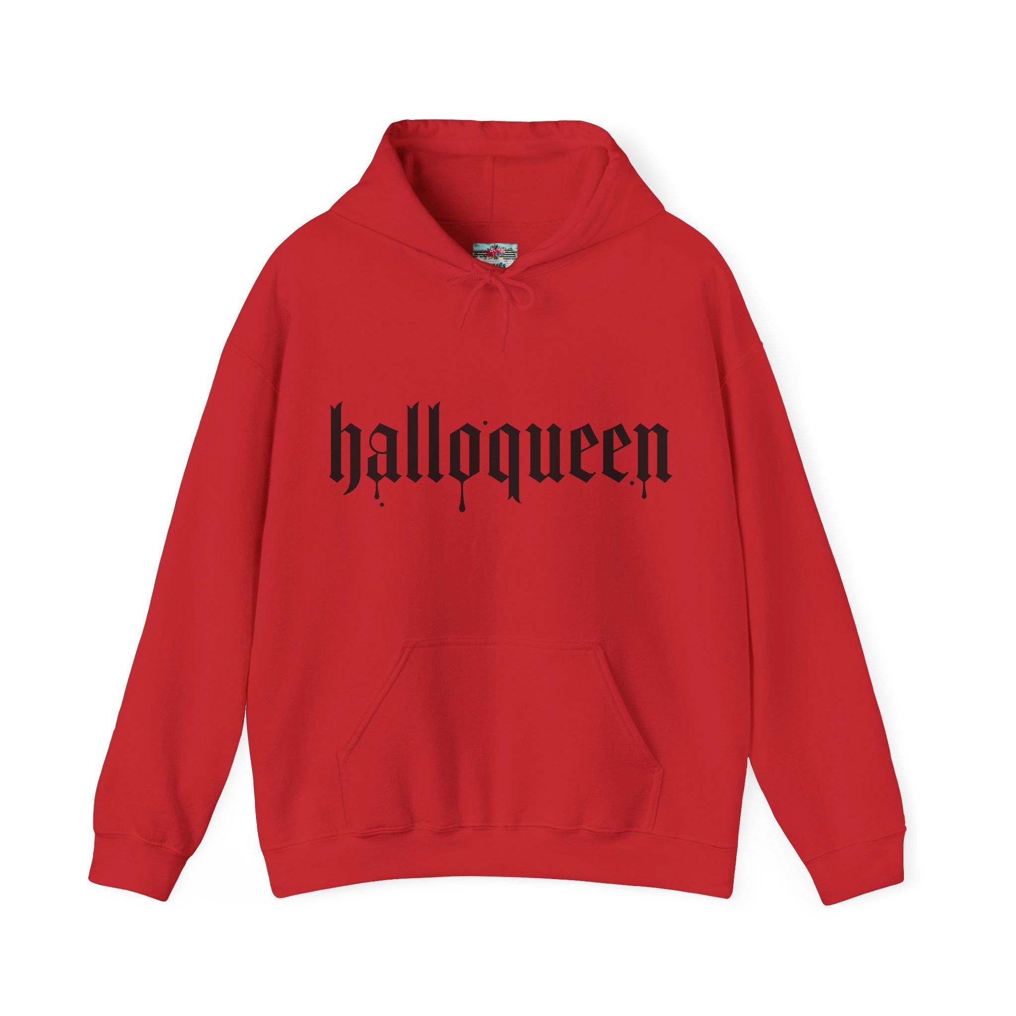 Halloqueen Halloween Hoodie, Orange Gothic Sweatshirt, Cozy Unisex Hoodie for Fall -Razels