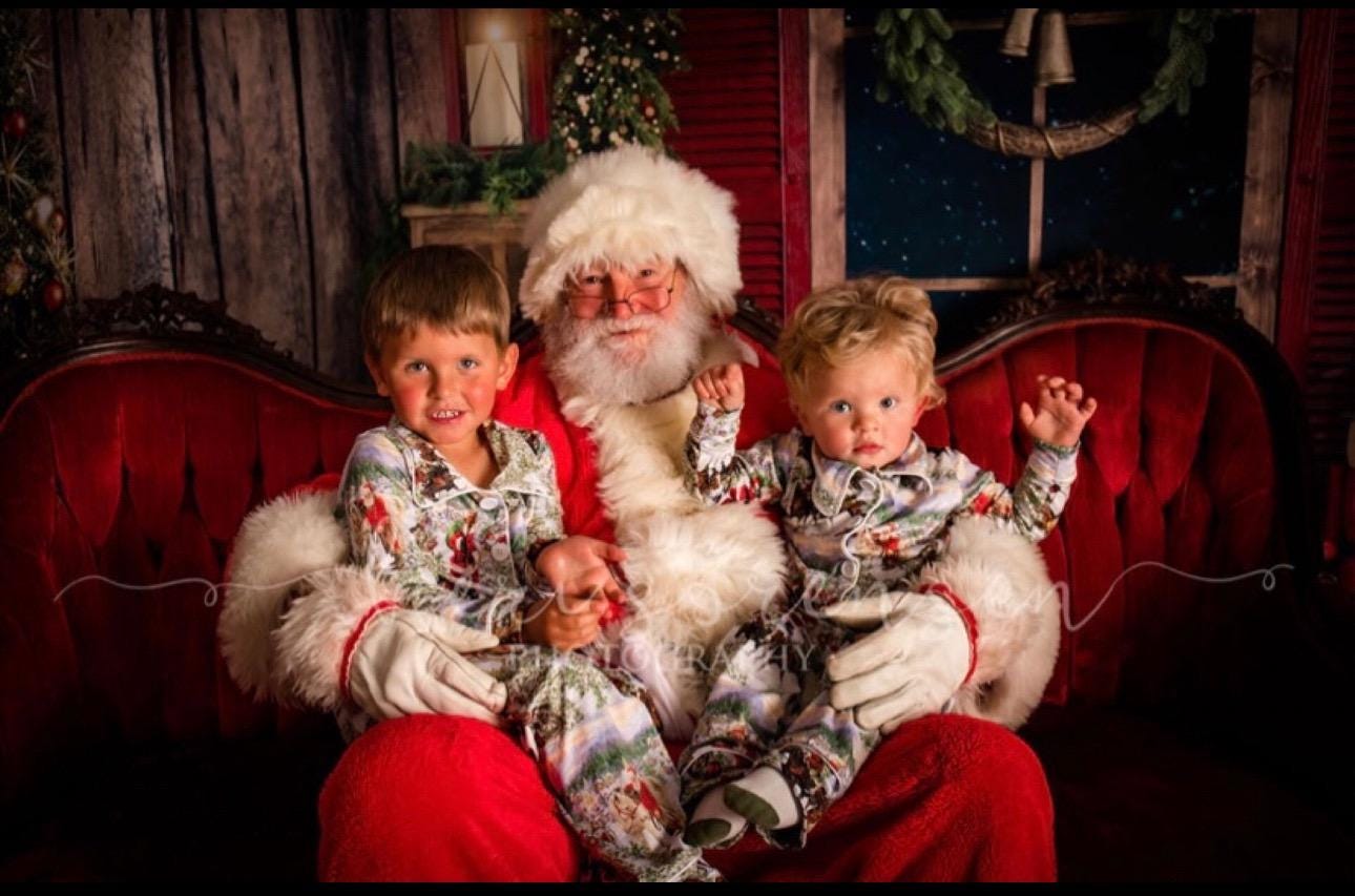 Kids Cowboy Santa Christmas Pajamas – Western Matching Family PJs | Holiday Lounge Set | Razels Exclusive -Razels