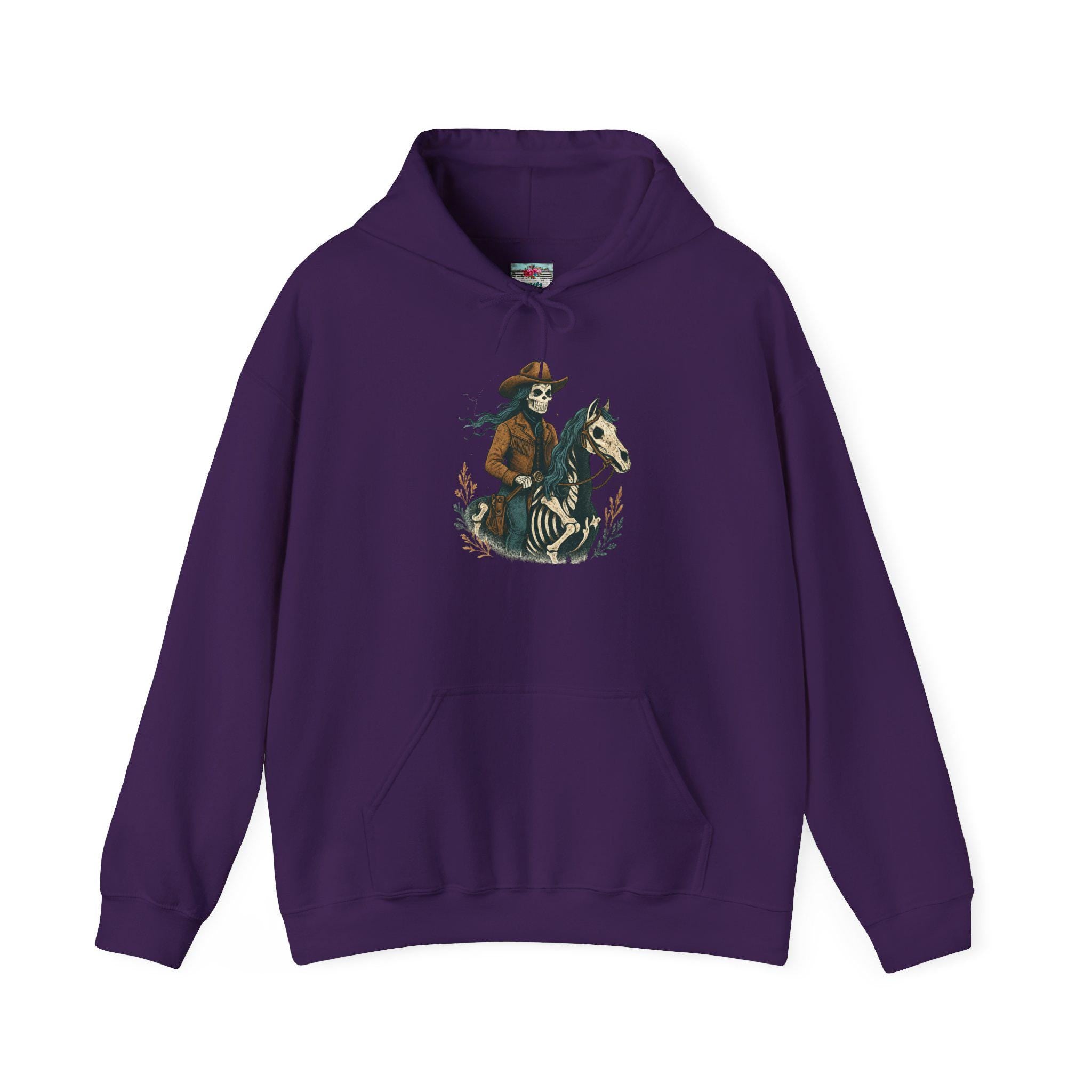 Cowgirl Skeleton Hoodie, Western Halloween Sweatshirt, Spooky Cowgirl Riding Horse -Razels
