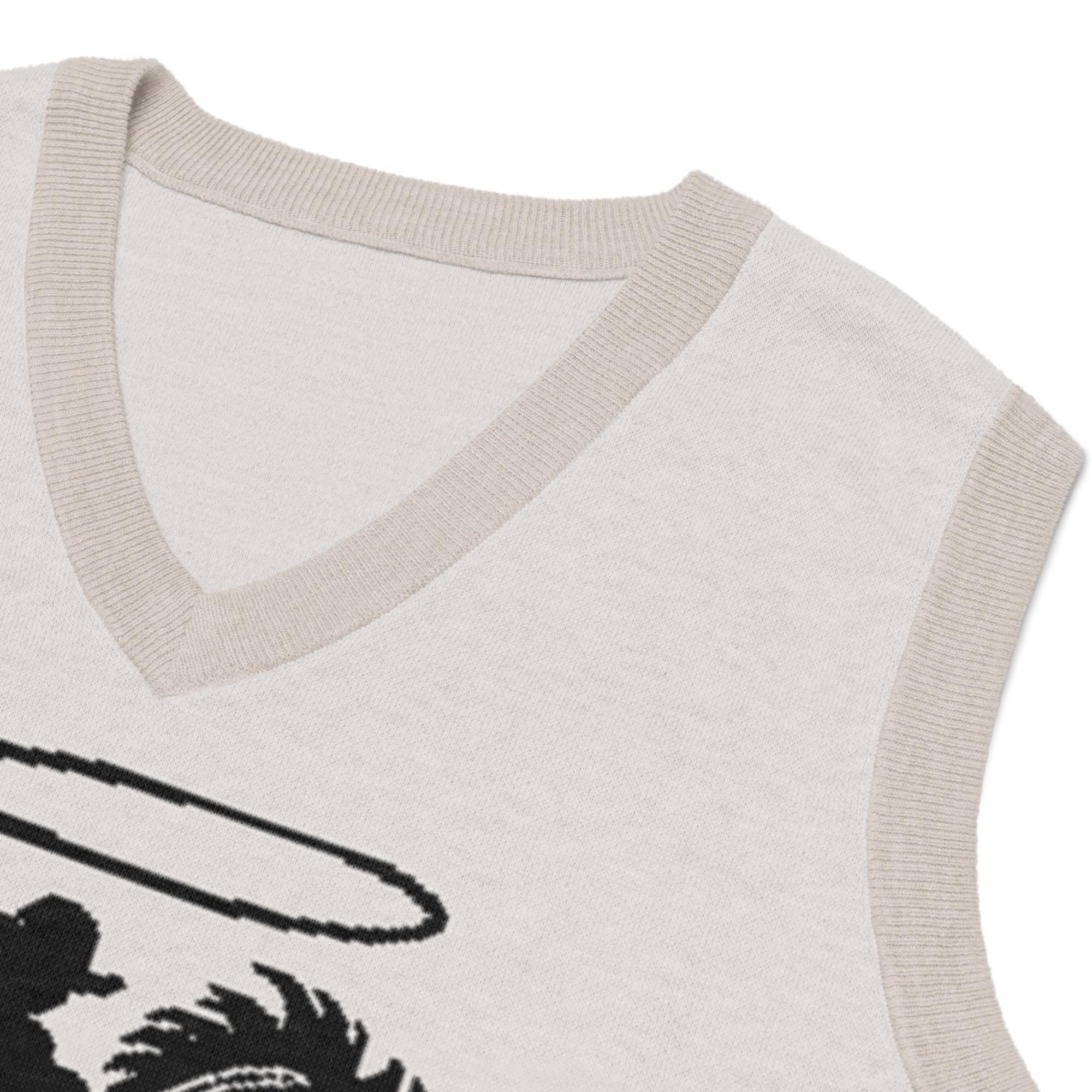 Cowboy Sweater Vest – Tan Western Knit | Rope Rider V-Neck Vest | Razels Exclusive -Razels