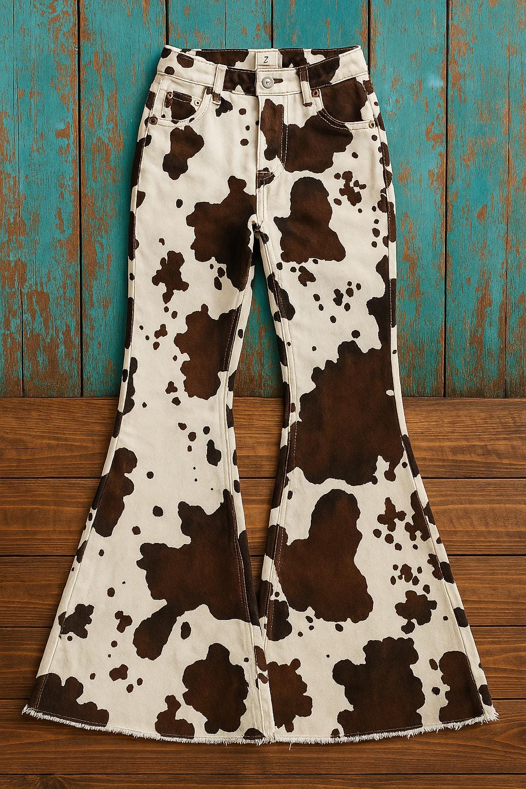 Cowprint Cowgirl Jeans – Women’s Western Bell Bottoms | Matching Mom + Me Outfit -Razels
