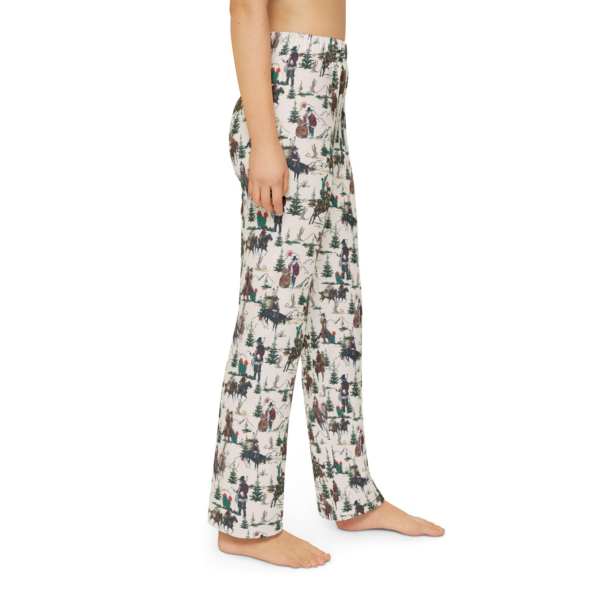 Cowboy Santa Kids Lounge Pants | Matching Family Christmas Pajamas | Soft & Comfy Kids Sleepwear -Razels