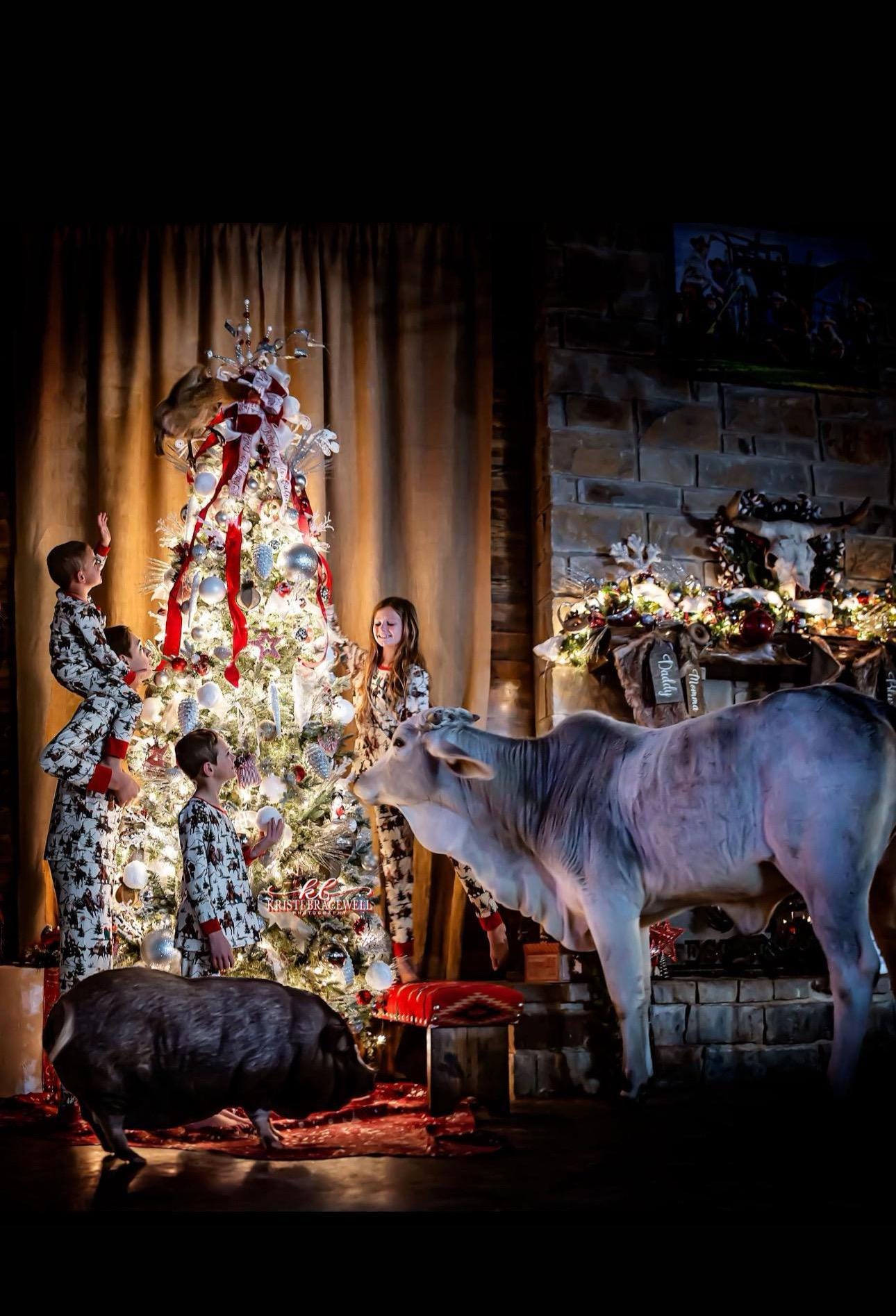 Cowboy Santa Christmas Pajamas, Western Family Matching PJs -Razels