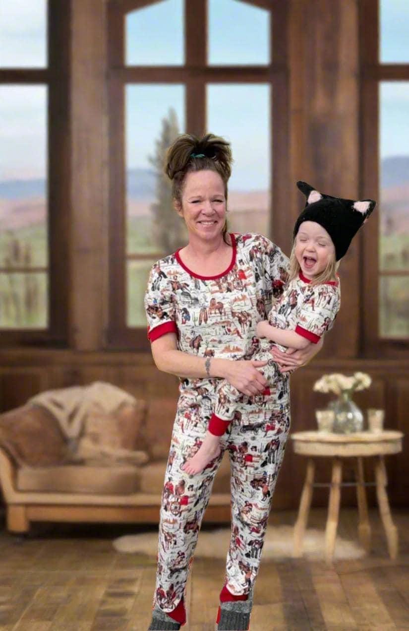 Cowgirl Pajamas – Mom & Me Matching Retro Western PJs | Family Lounge Set -Razels